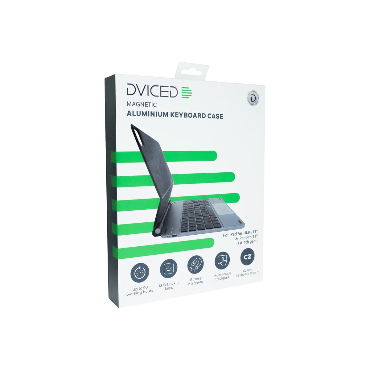 Kryt s klávesnicí pro iPad Air/Pro 11" Dviced Magnetic Aluminium - CZ - tmavě šedý - náhled 5
