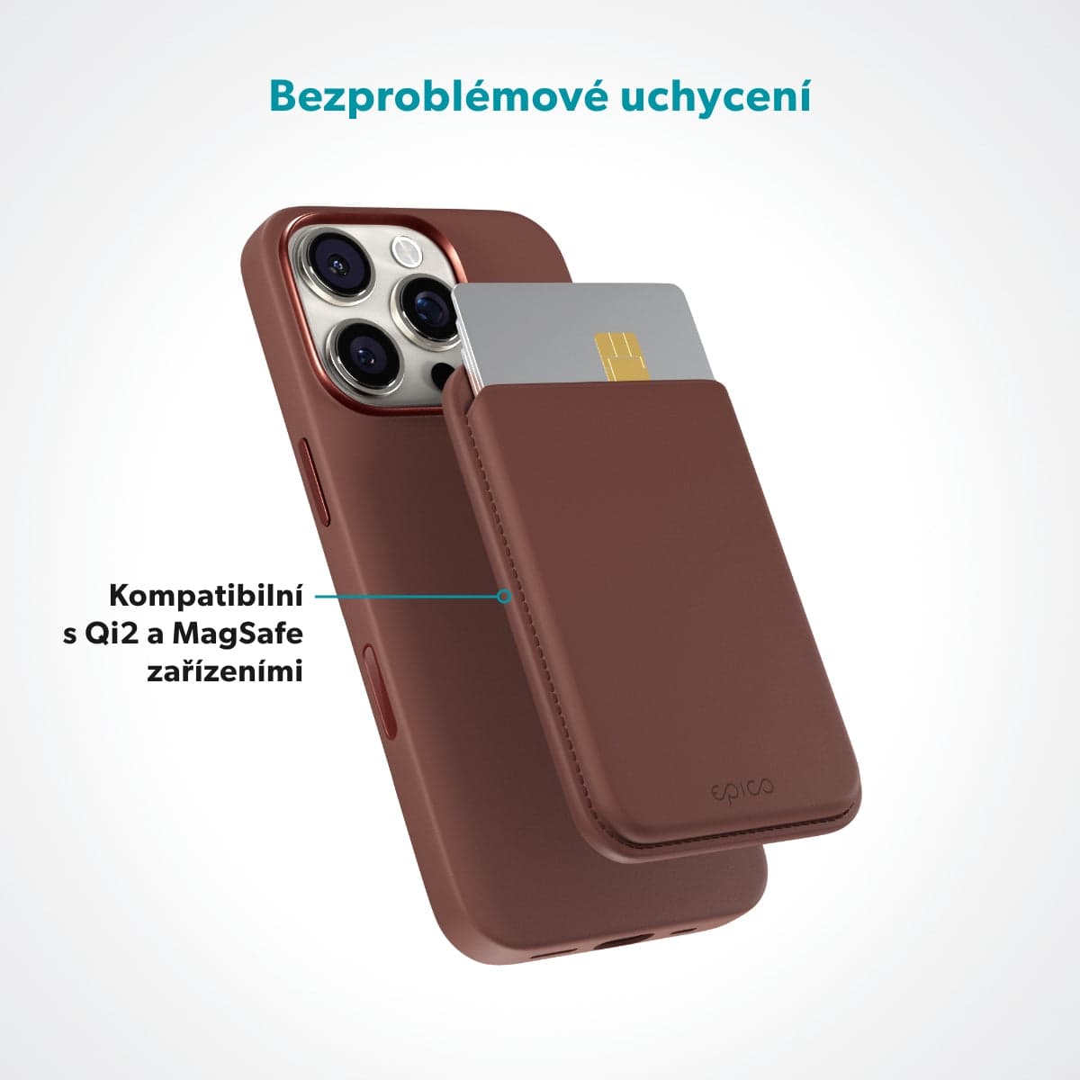 Magnetická peněženka Epico Mag+ Wallet - hnědá - náhled 5