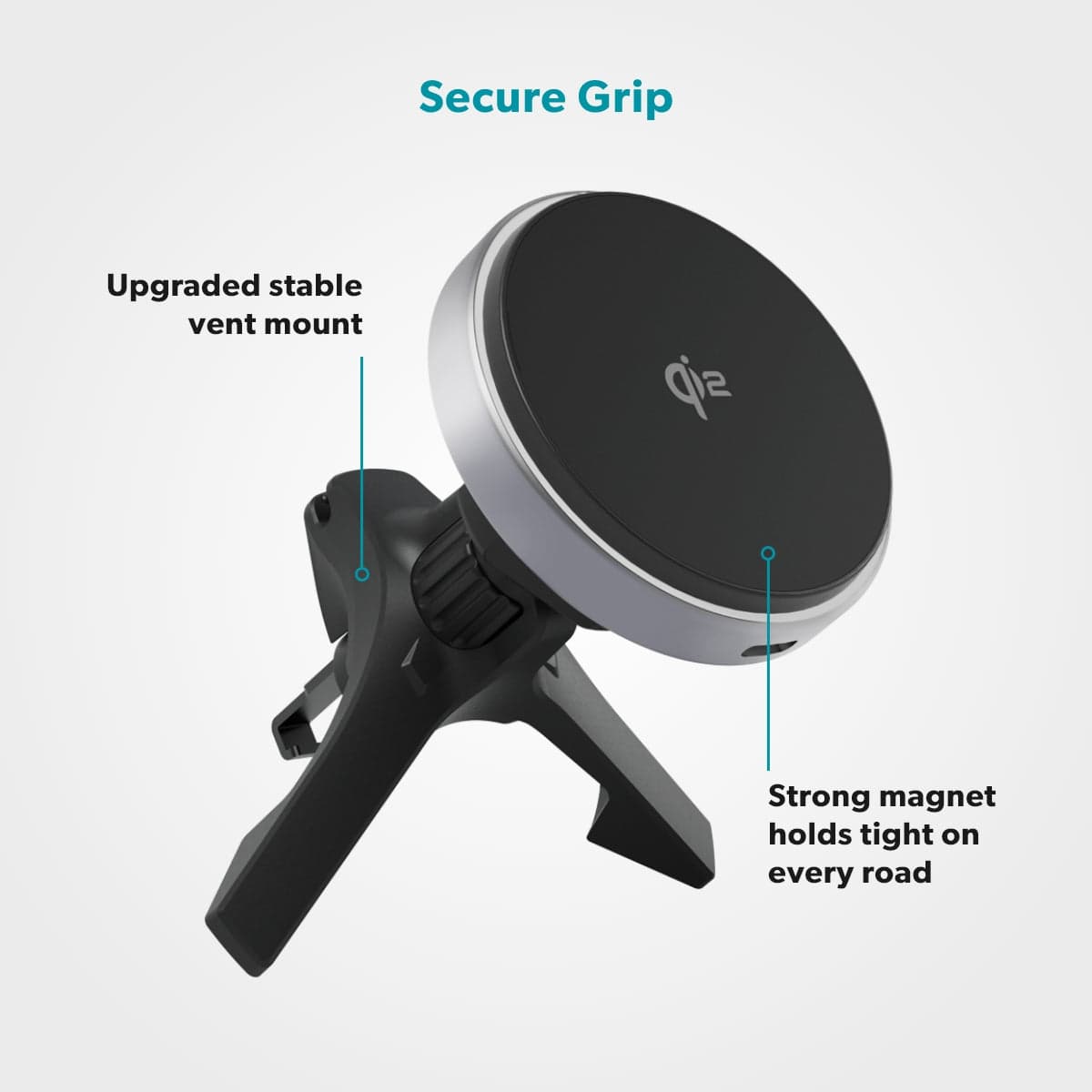 Bezdrátová nabíječka do auta UltraDrive Qi2 Alu Mag+ Wireless Car Charger ED70 - černá - náhled 4