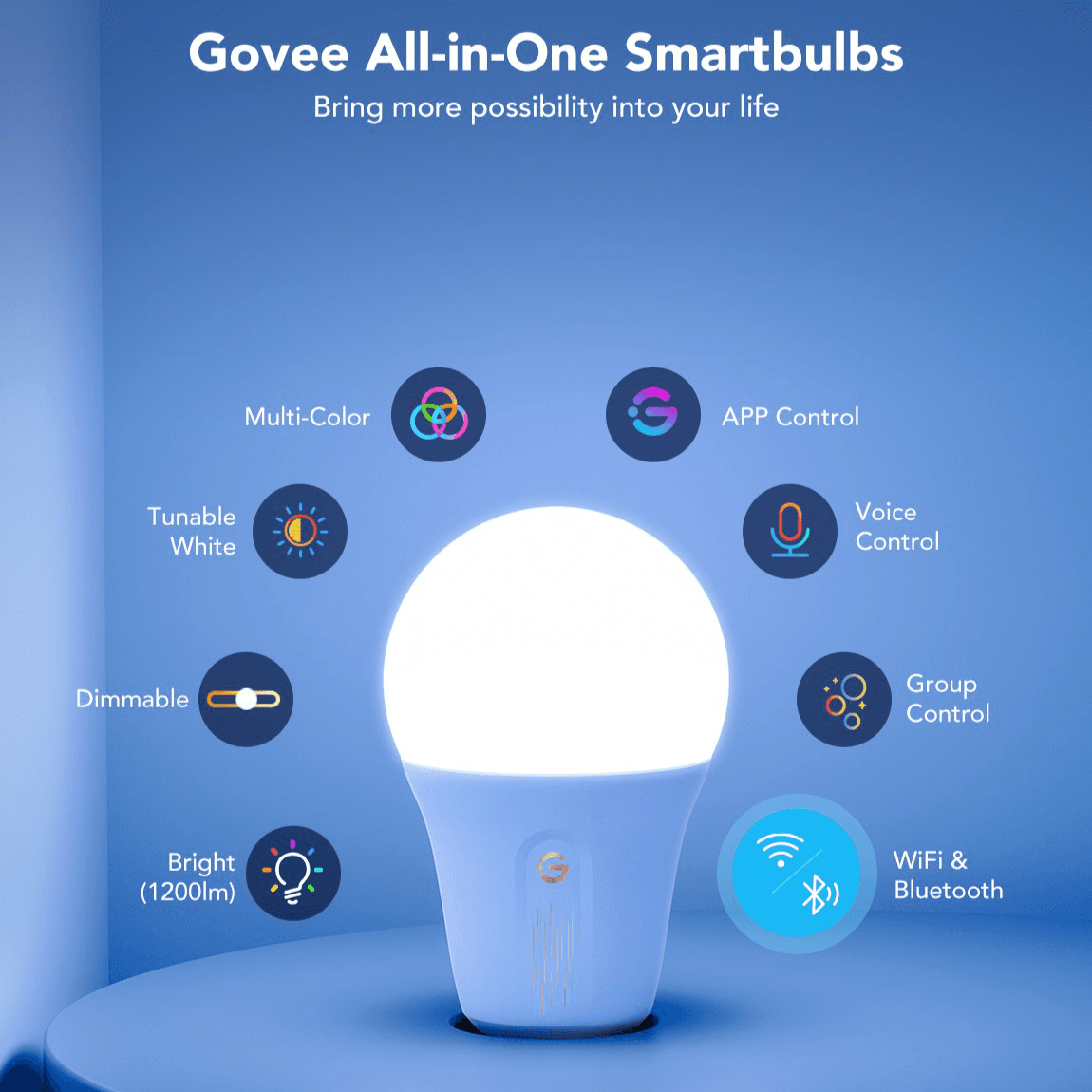 Chytrá žárovka Govee Smart RGBWW 12W E27 1200lm - náhled 3