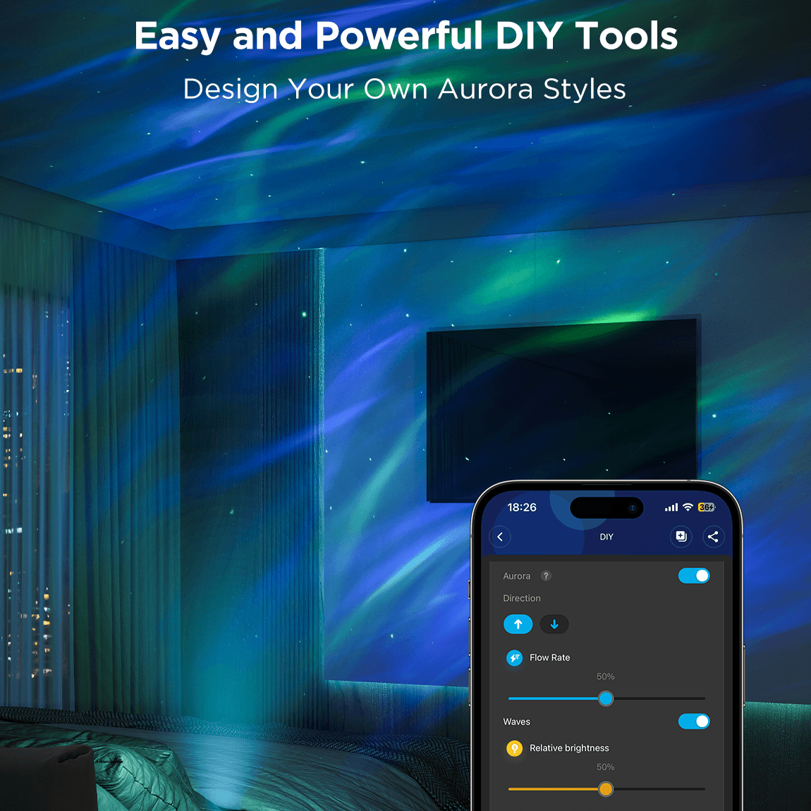 Chytrý hvězdný projektor Govee Galaxy Light Projector Pro Matter s reproduktorem - náhled 4