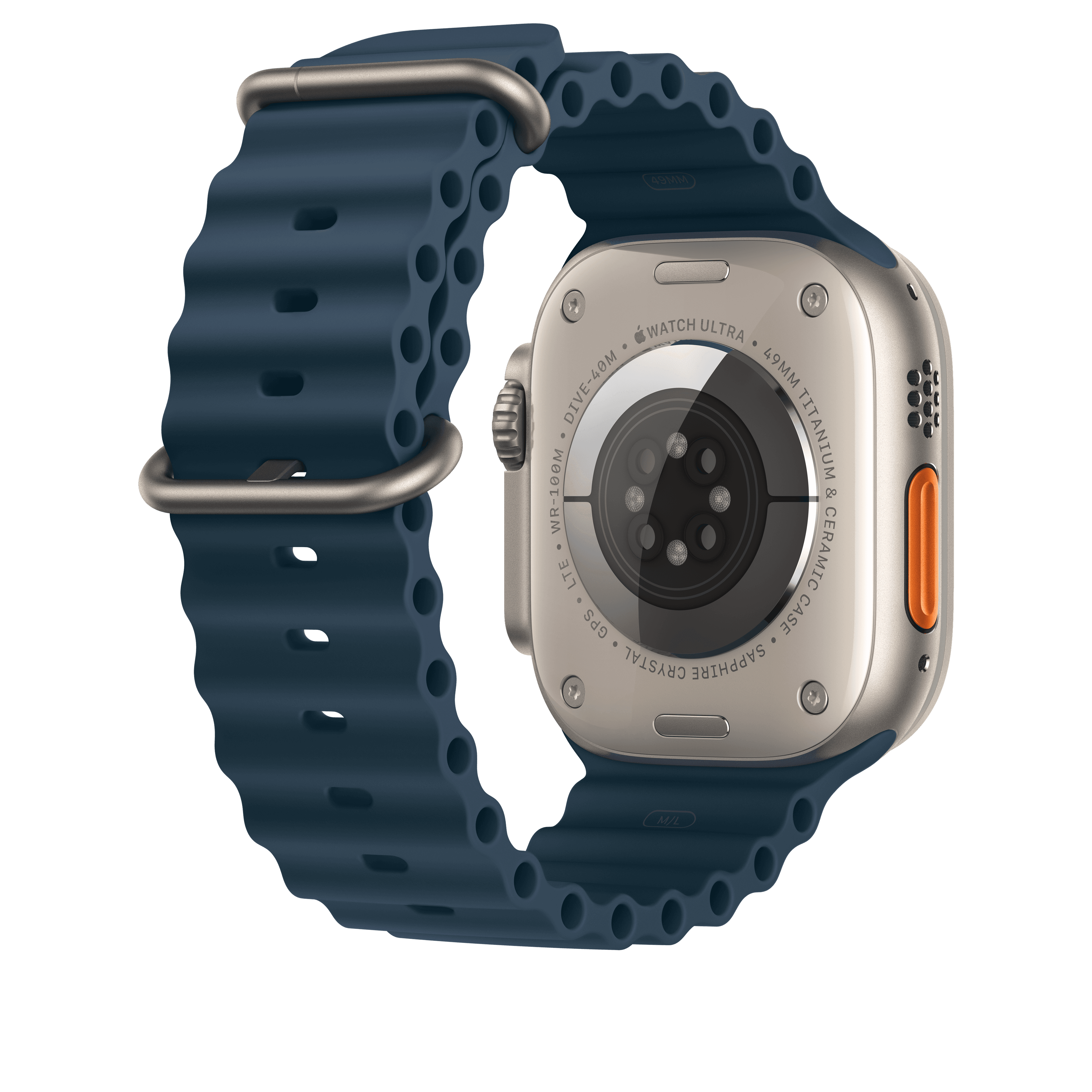 Apple Watch 44/45/49 mm modré prodloužení Oceánského řemínku - náhled 4