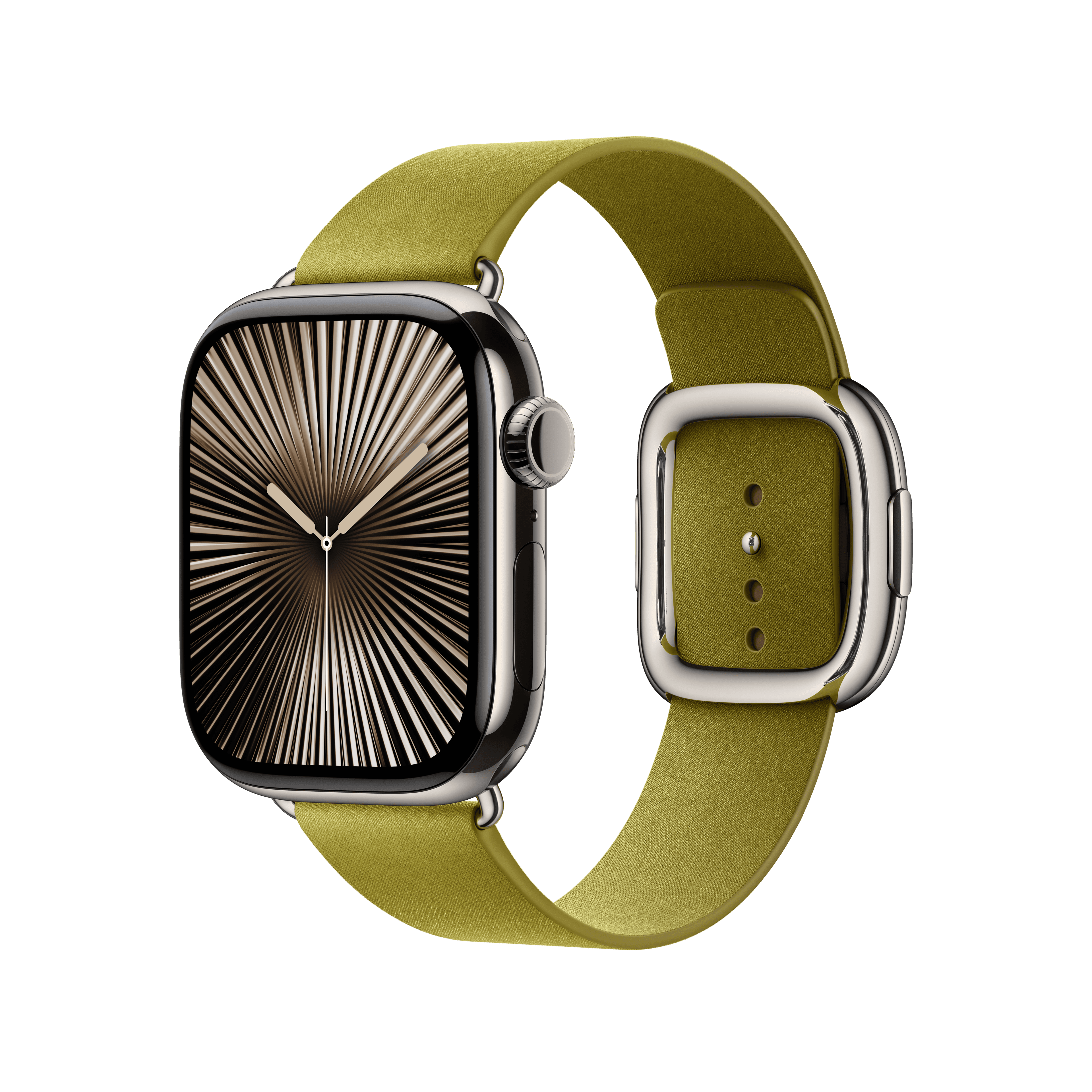 Apple Watch 38/40/41/42mm zelenožlutý řemínek s moderní přezkou – střední - náhled 2