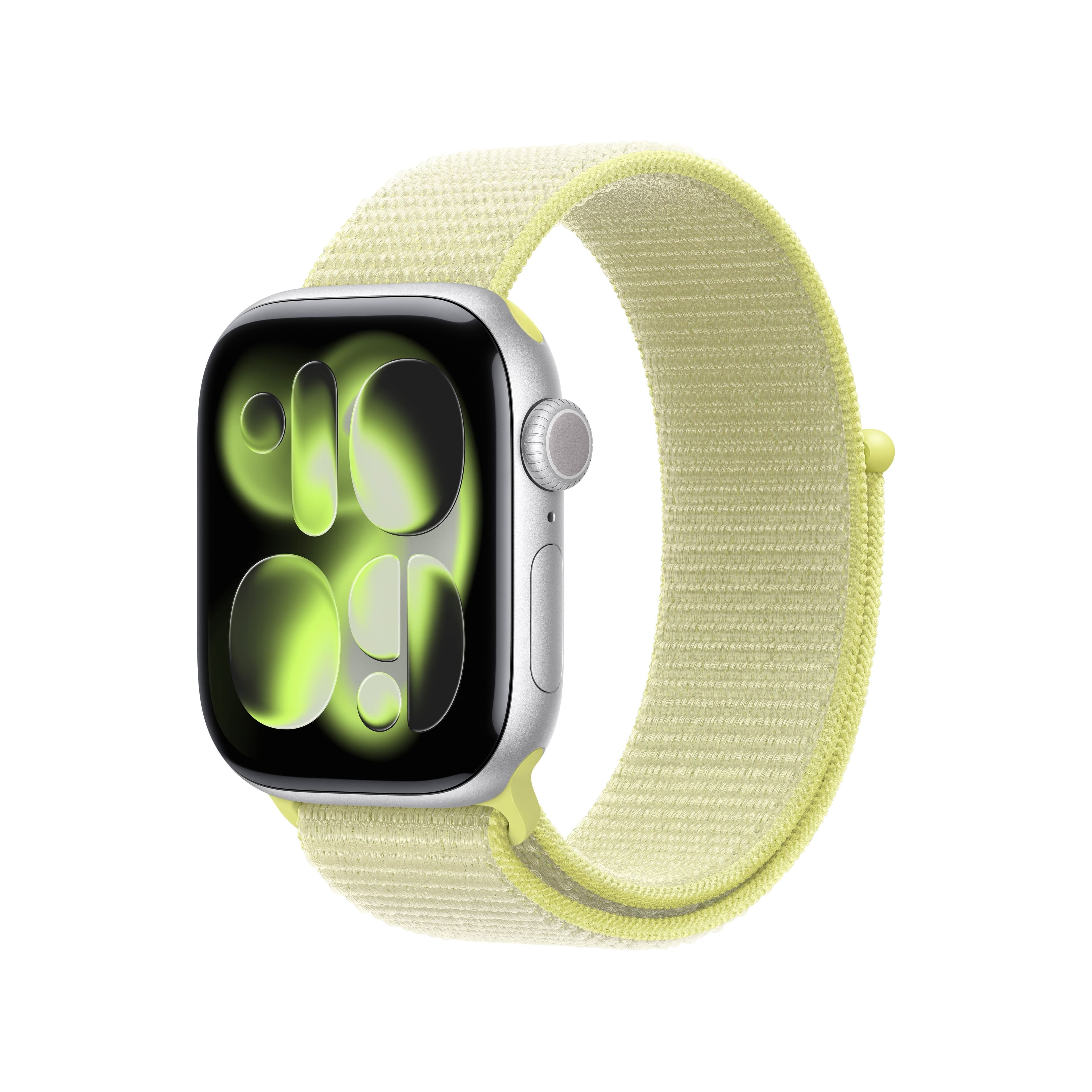 Řemínek pro Apple Watch 38/40/41/42 mm Apple neonově žlutý provlékací sportovní - náhled 2