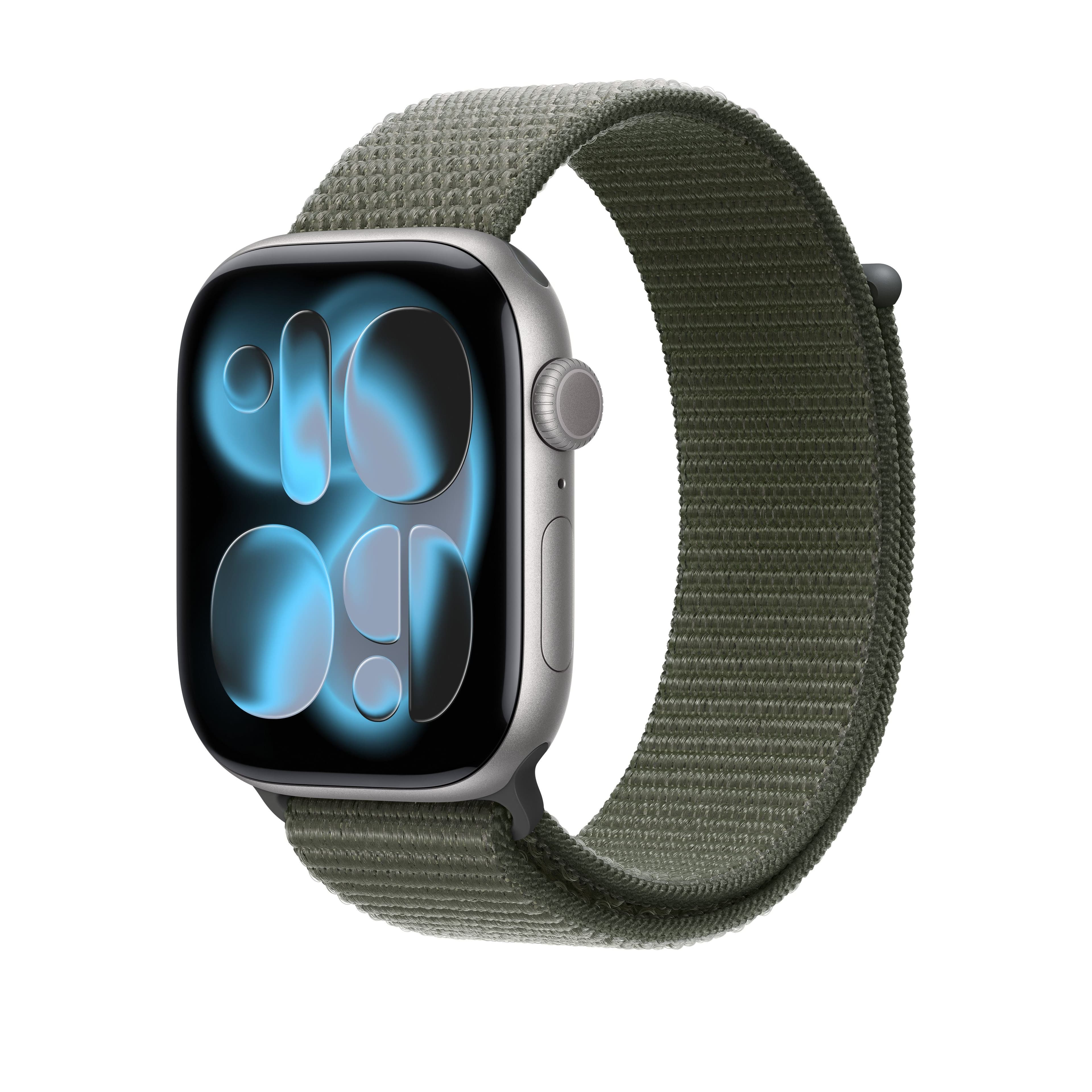 Řemínek pro Apple Watch 44/45/46/49 mm Apple piniově zelený provlékací sportovní - náhled 2