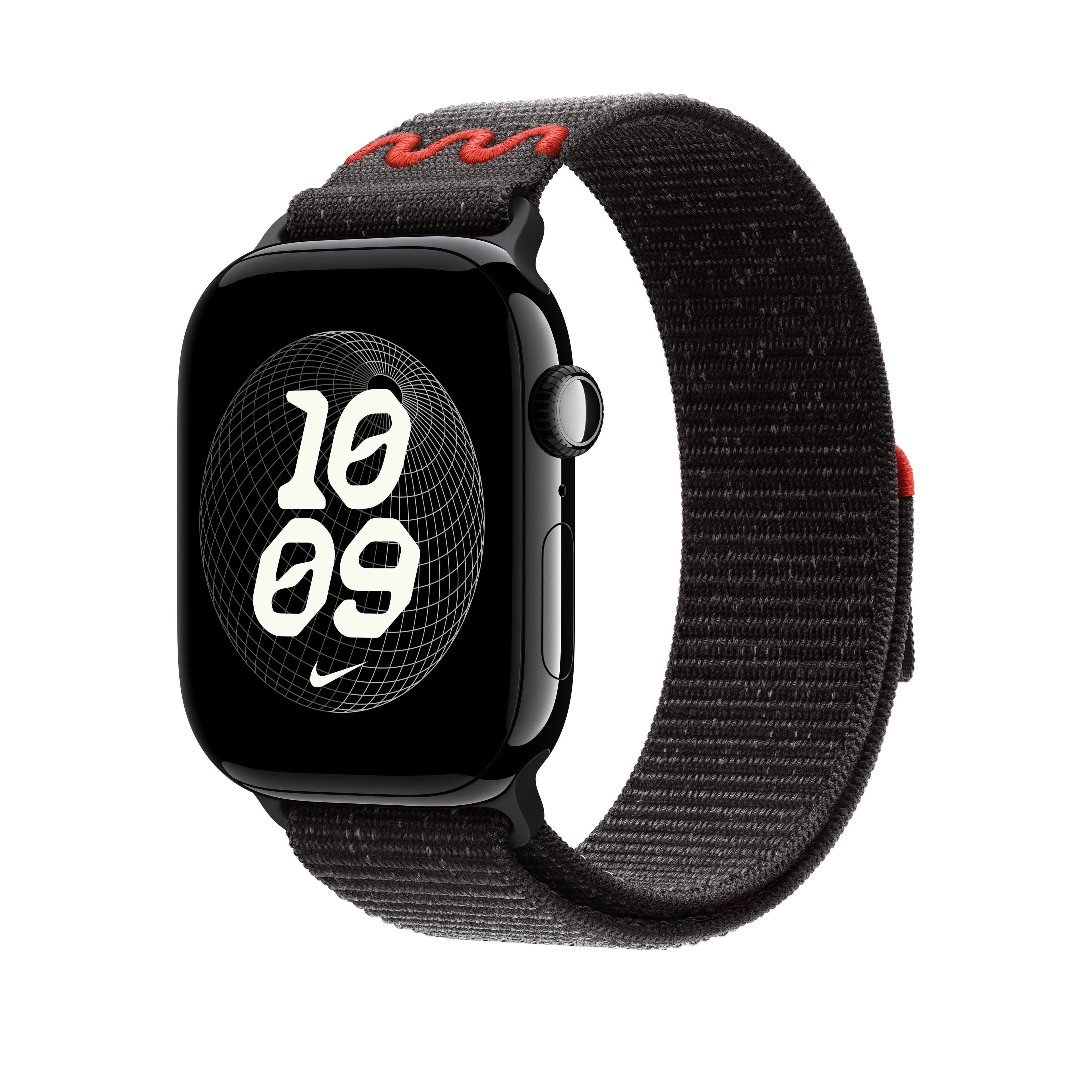 Řemínek pro Apple Watch 44/45/46/49 mm Apple Midnight Black provlékací sportovní Nike - náhled 2