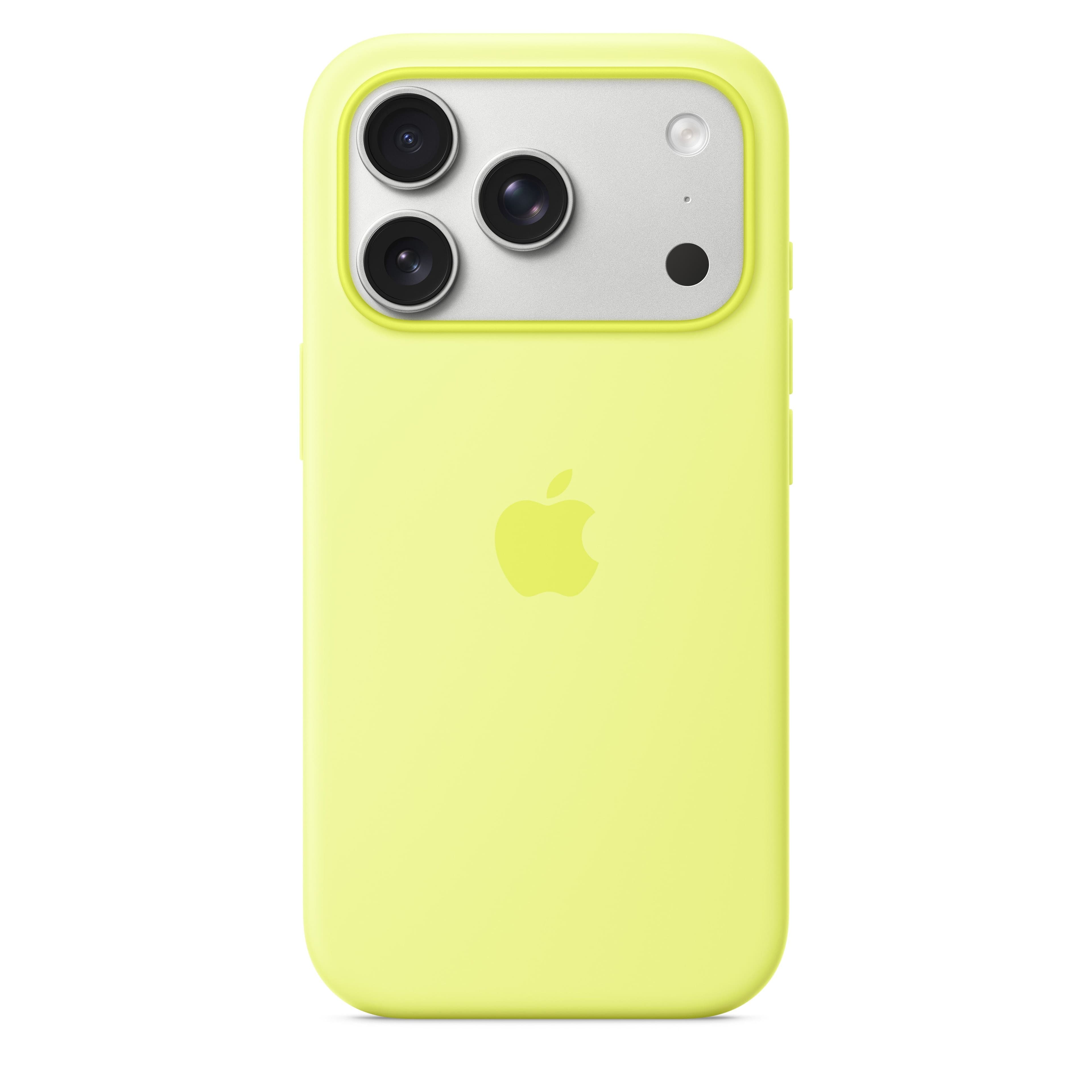 Silikonový kryt na iPhone 17 Pro Apple s MagSafe - neonově žlutý - náhled 2