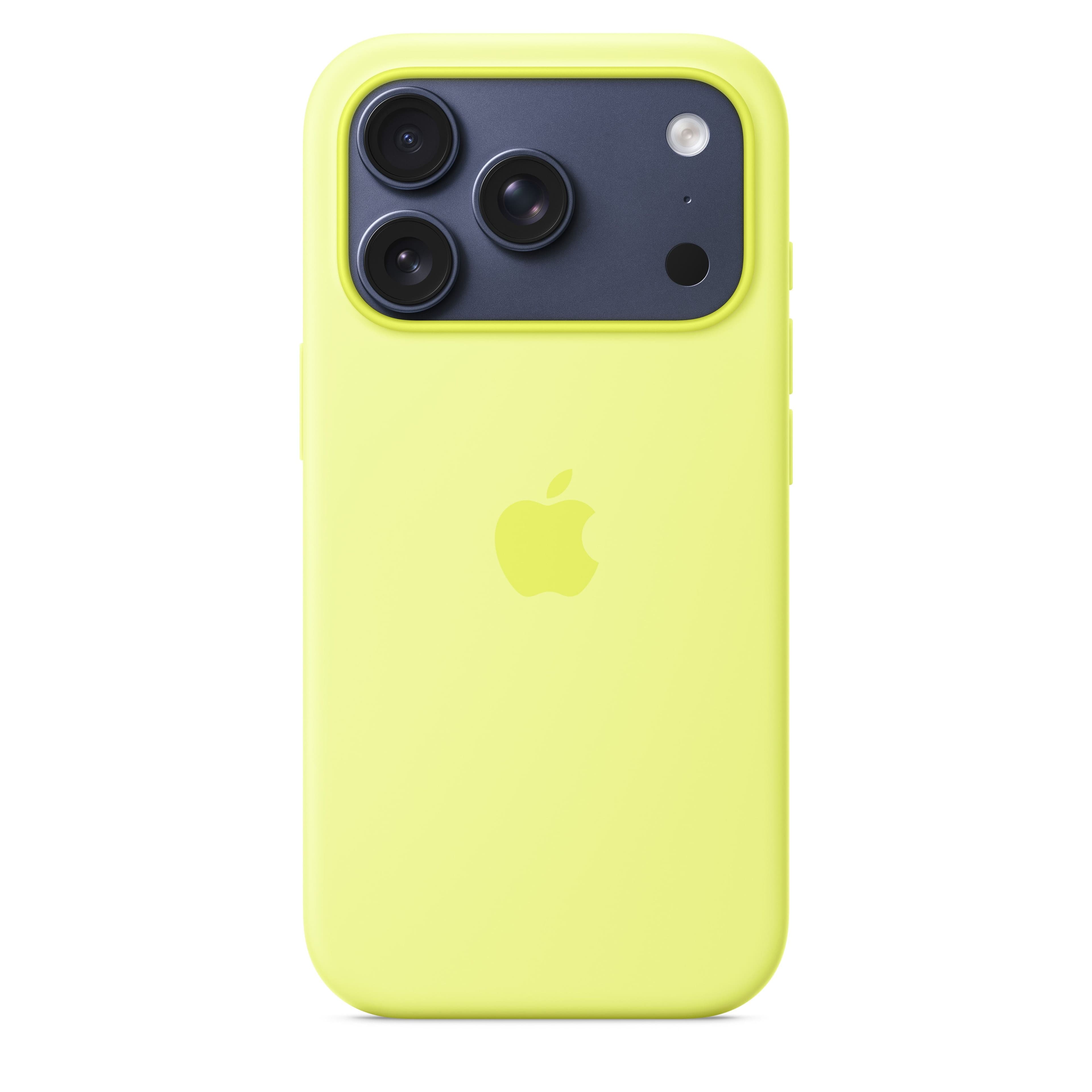 Silikonový kryt na iPhone 17 Pro Apple s MagSafe - neonově žlutý - náhled 3