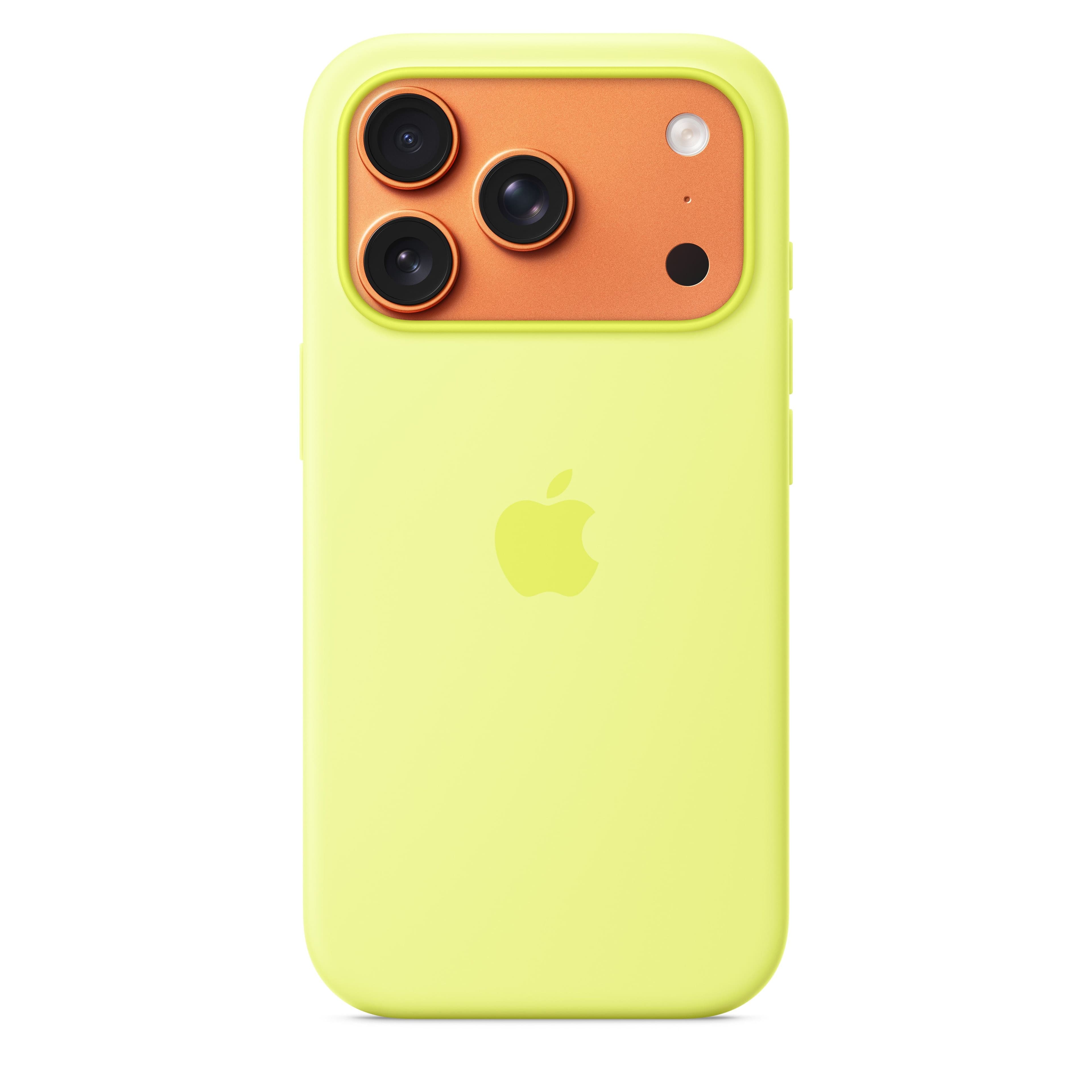 Silikonový kryt na iPhone 17 Pro Apple s MagSafe - neonově žlutý