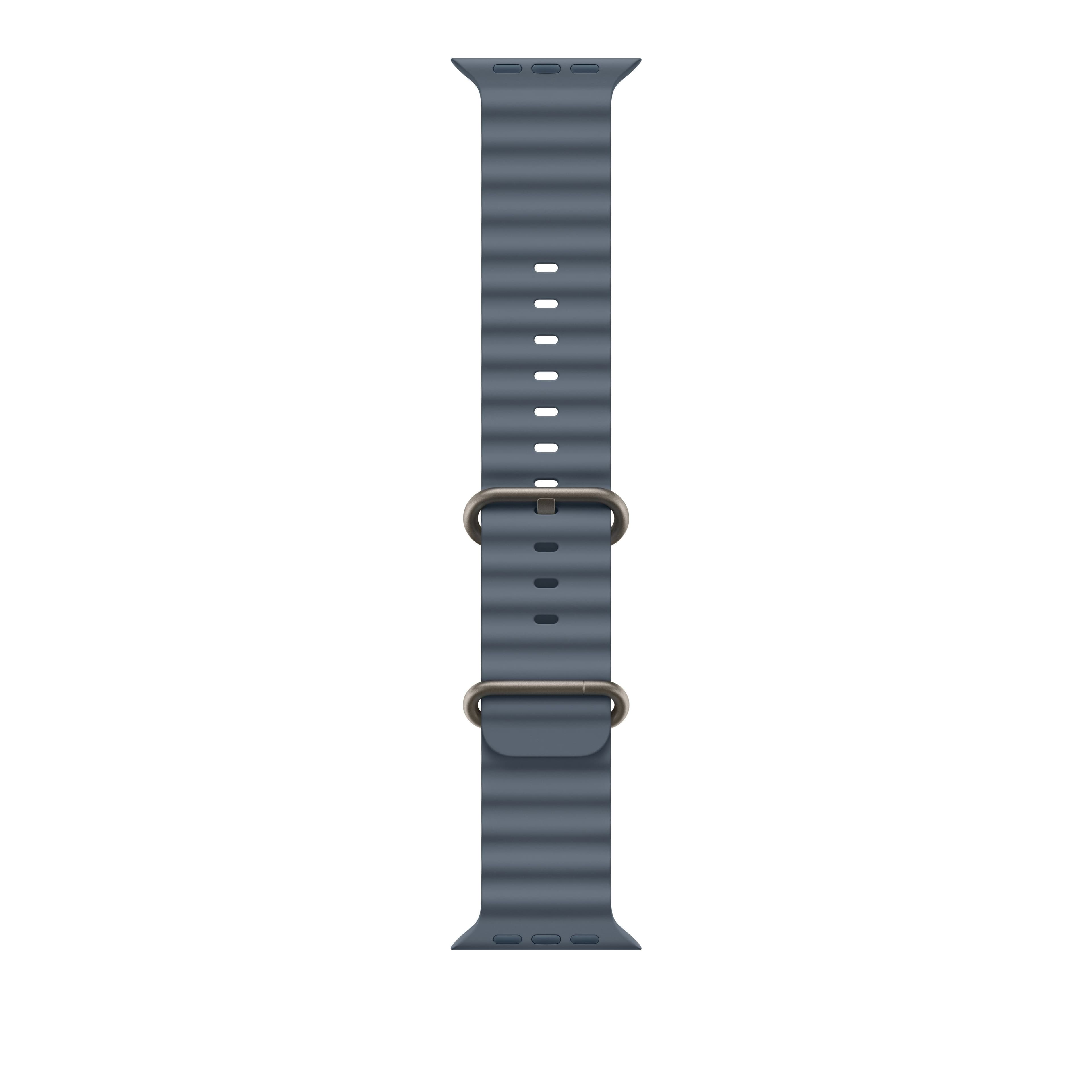 Řemínek pro Apple Watch 44/45/46/49 mm Apple ocelově modrý Oceánský - provedení z přírodního titanu - náhled 1