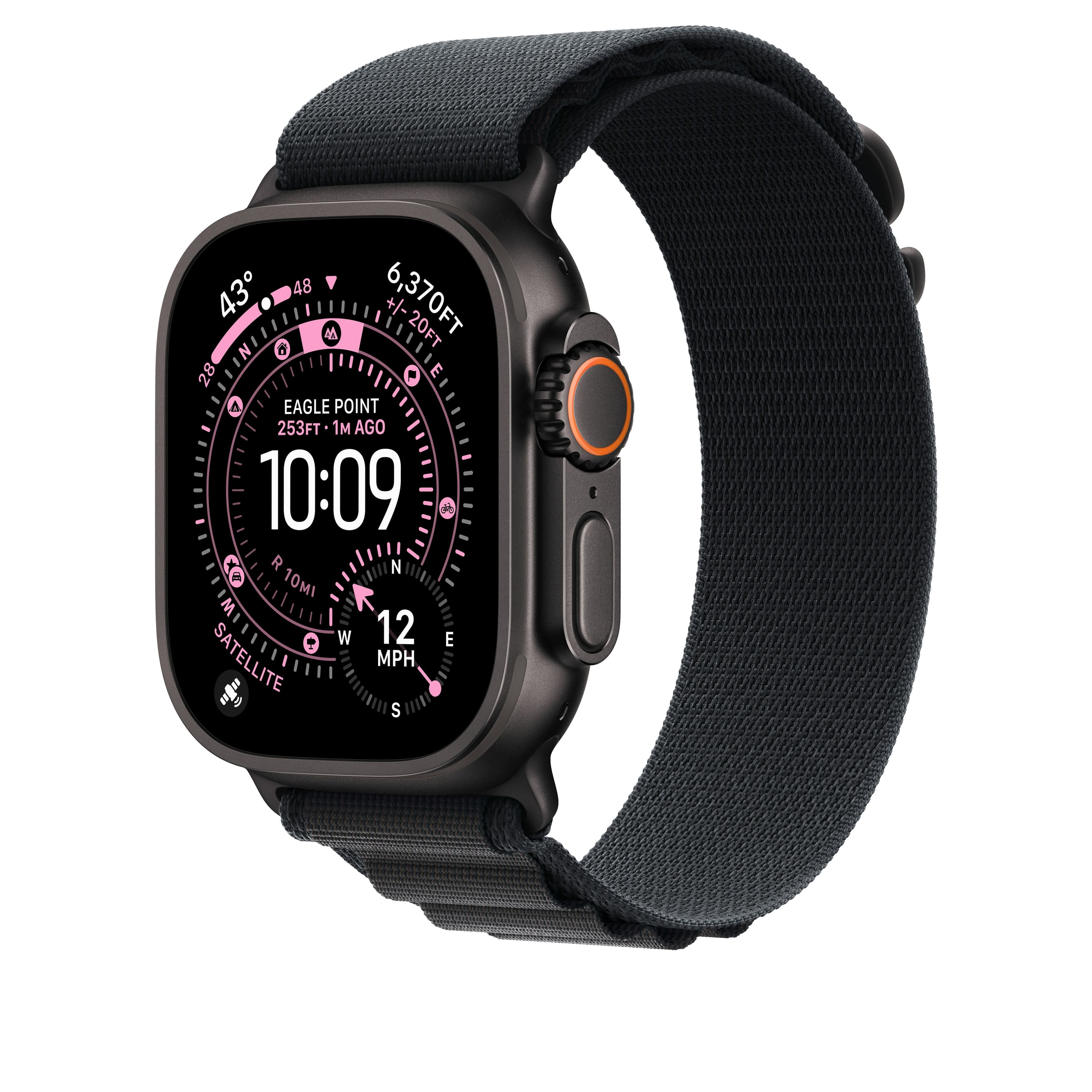 Řemínek pro Apple Watch 44/45/46/49 mm Apple černý Alpský tah - velký - provedení z černého titanu - náhled 2