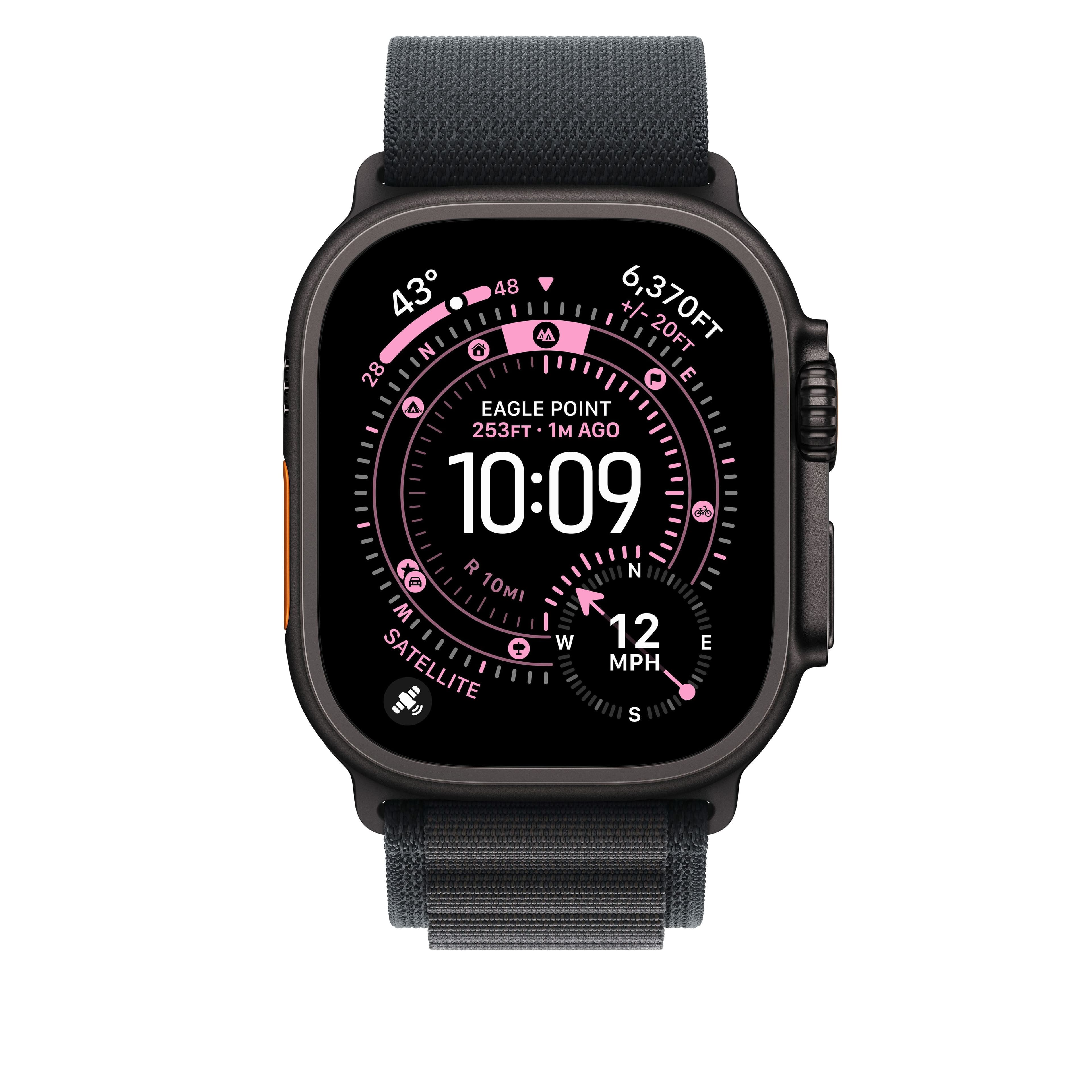 Řemínek pro Apple Watch 44/45/46/49 mm Apple černý Alpský tah - malý - provedení z černého titanu - náhled 3