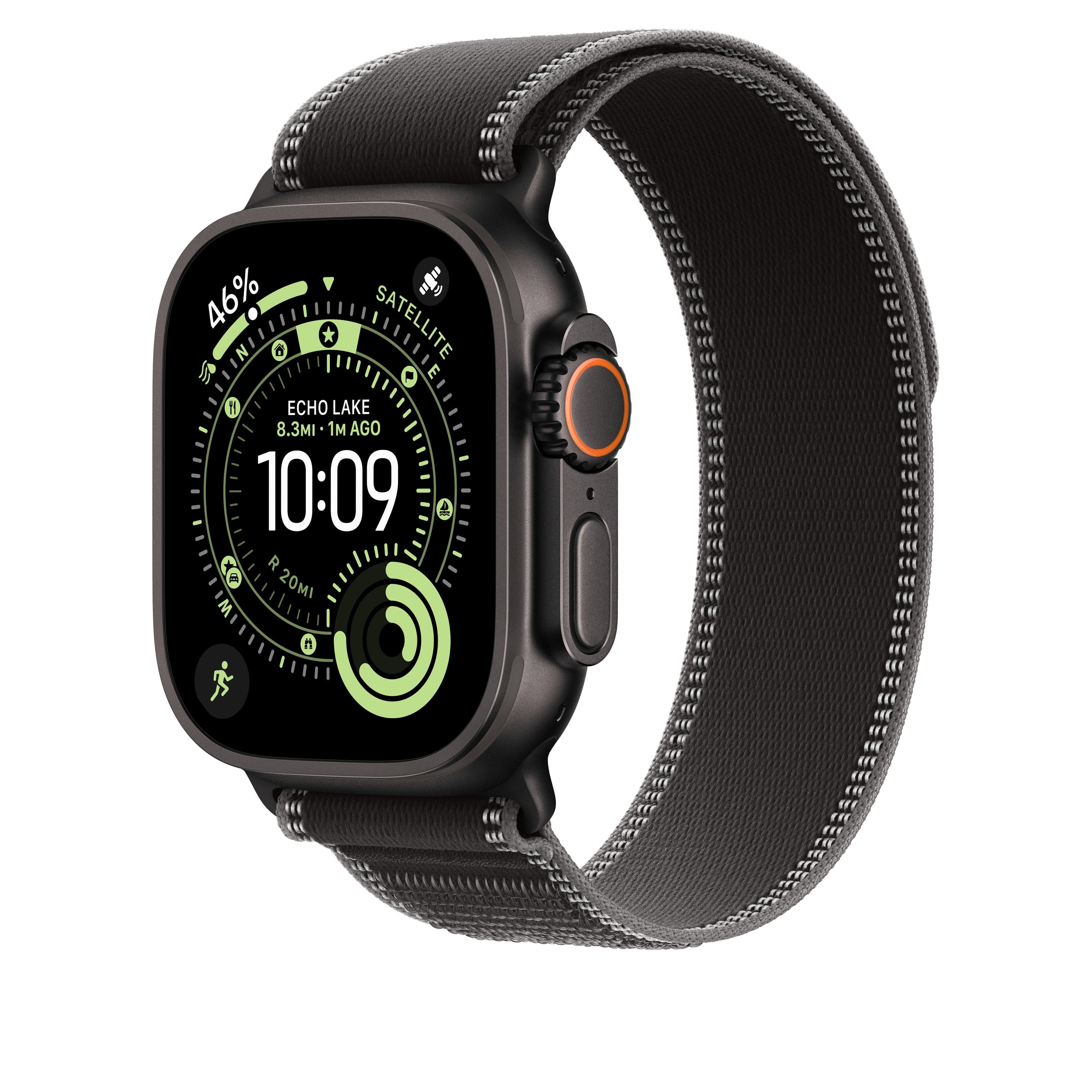 Řemínek pro Apple Watch 44/45/46/49 mm Apple černý/uhlový Trailový tah - M/L - provedení z černého titanu - náhled 2