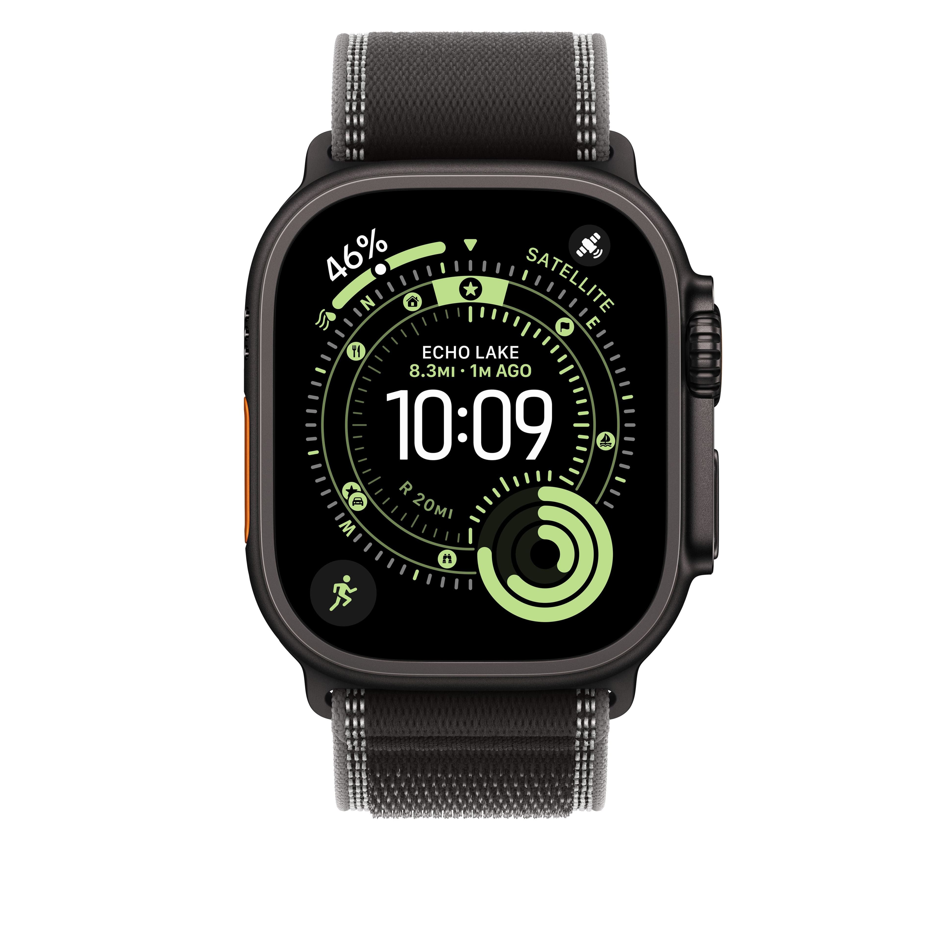 Řemínek pro Apple Watch 44/45/46/49 mm Apple černý/uhlový Trailový tah - S/M - provedení z černého titanu - náhled 3