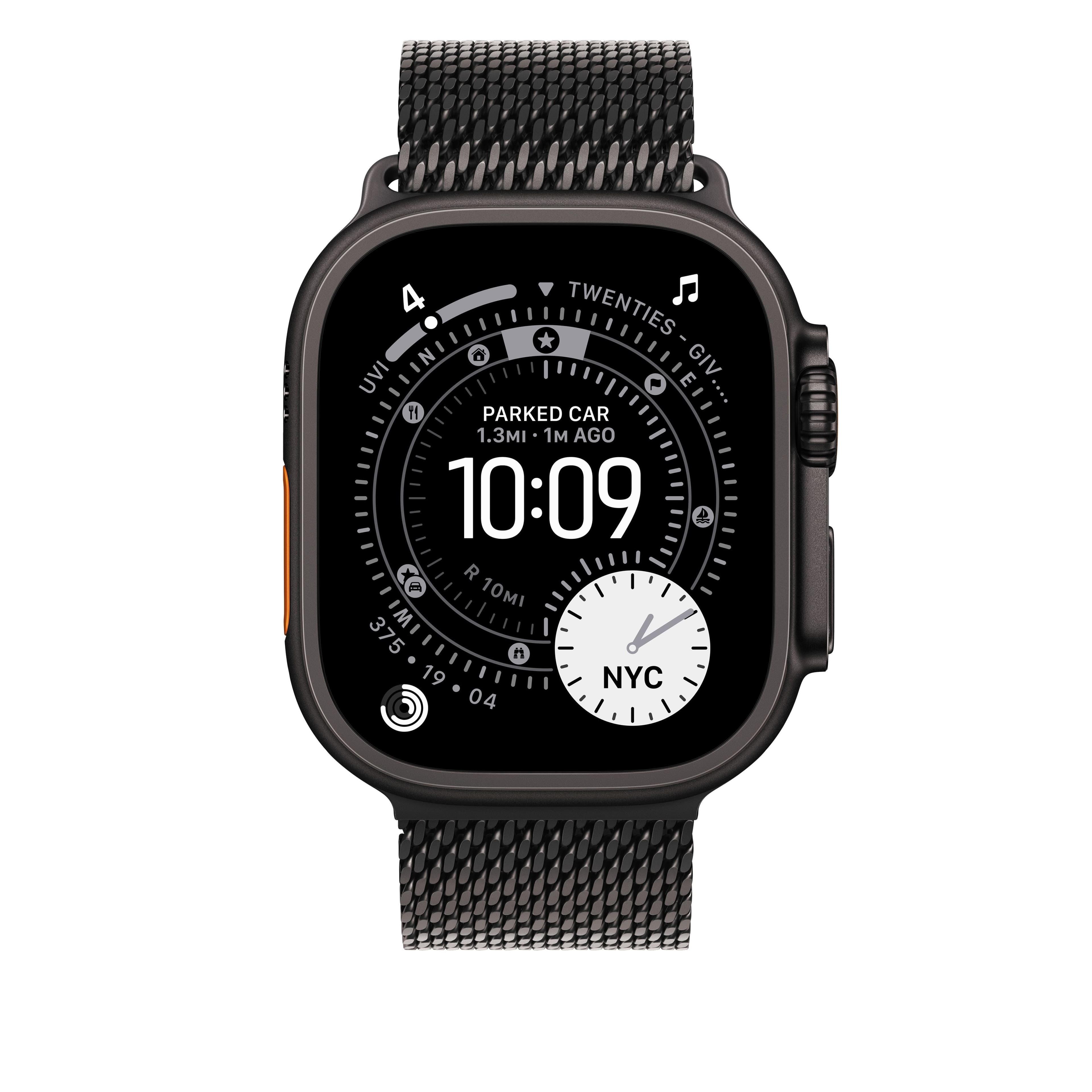 Řemínek pro Apple Watch 44/45/46/49 mm Apple milánský tah z černého titanu - malý - náhled 3