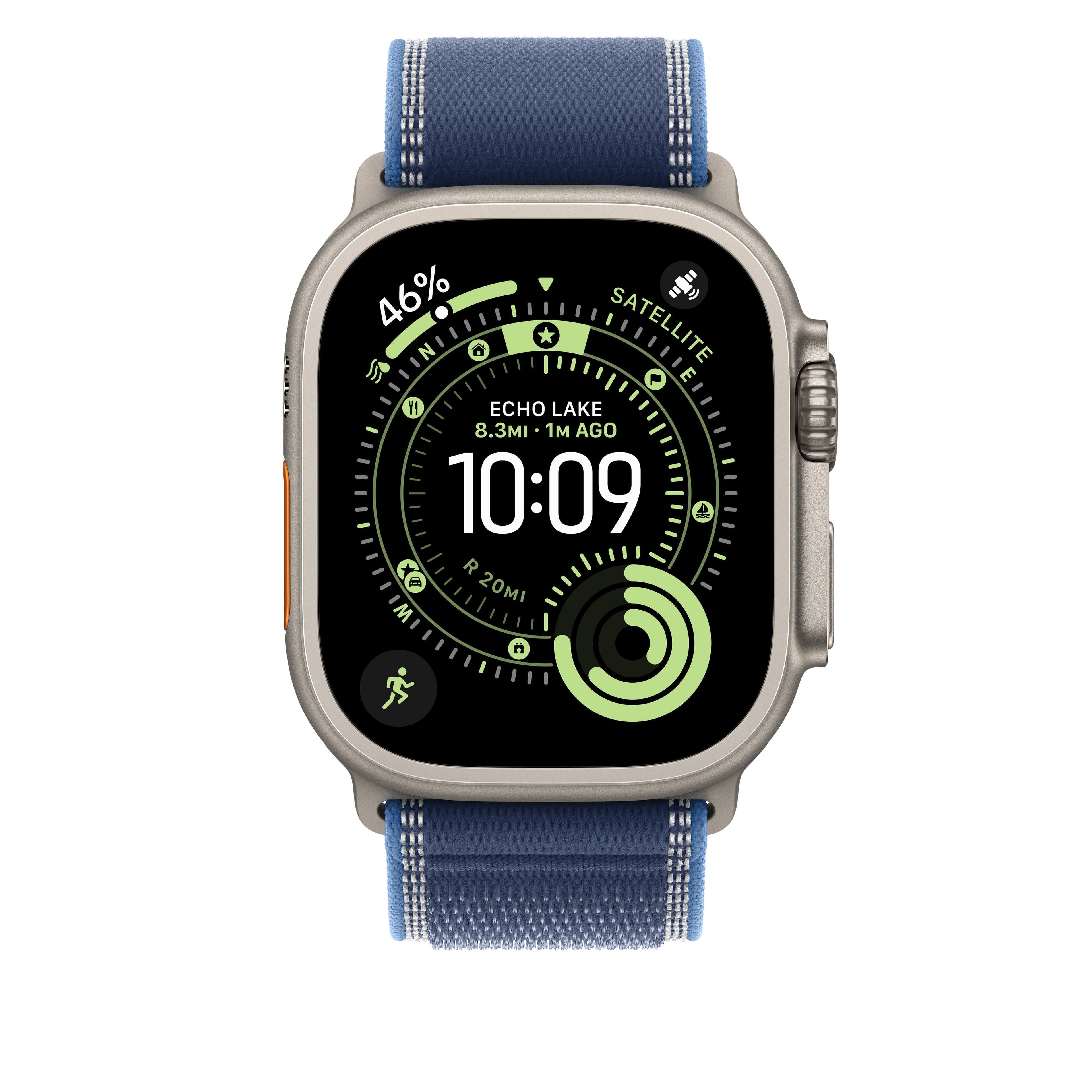 Řemínek pro Apple Watch 44/45/46/49 mm Apple modrý / jasně modrý Trailový tah - S/M - provedení z přírodního titanu - náhled 3