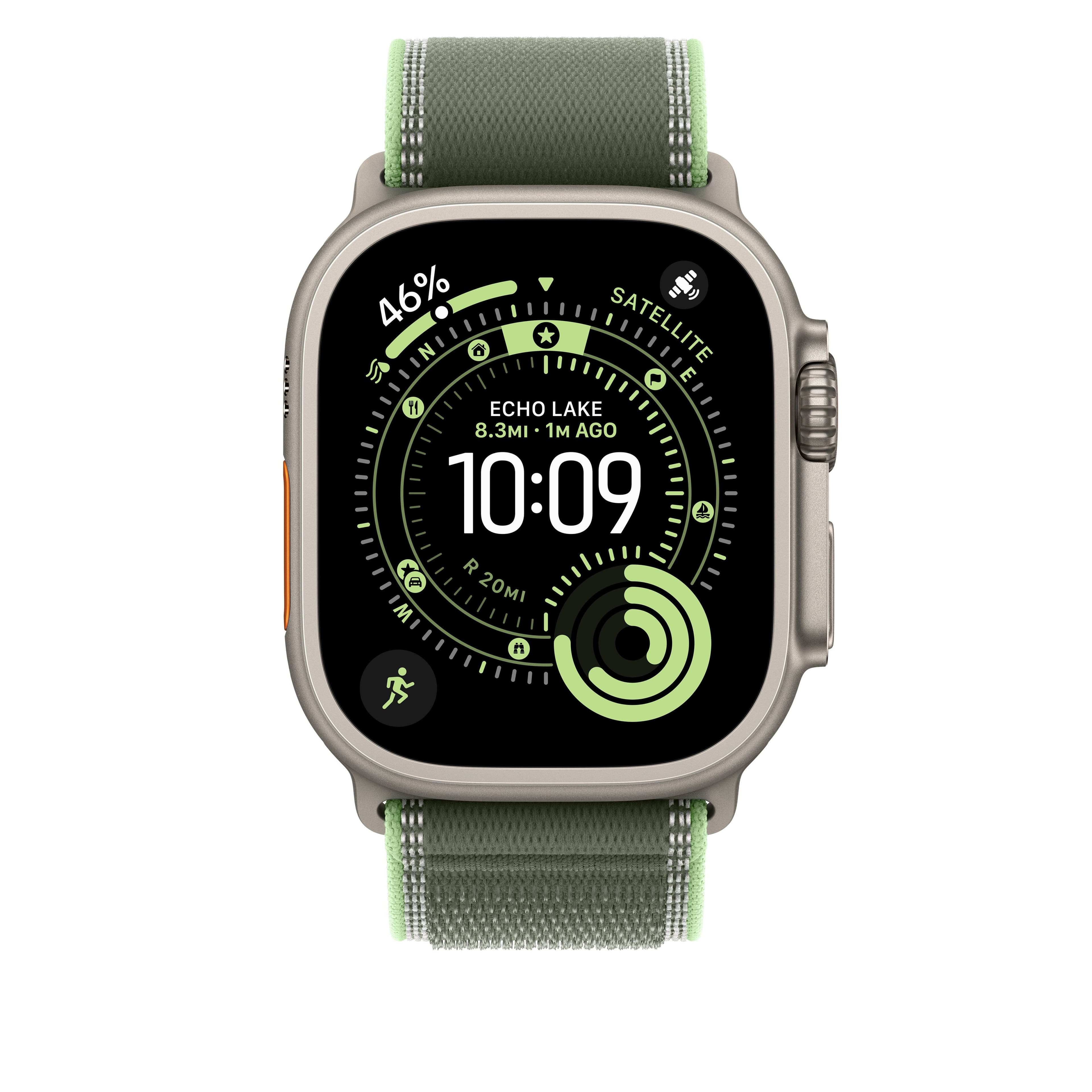 Řemínek pro Apple Watch 44/45/46/49 mm Apple zelený/neonový Trailový tah - M/L - provedení z přírodního titanu - náhled 3