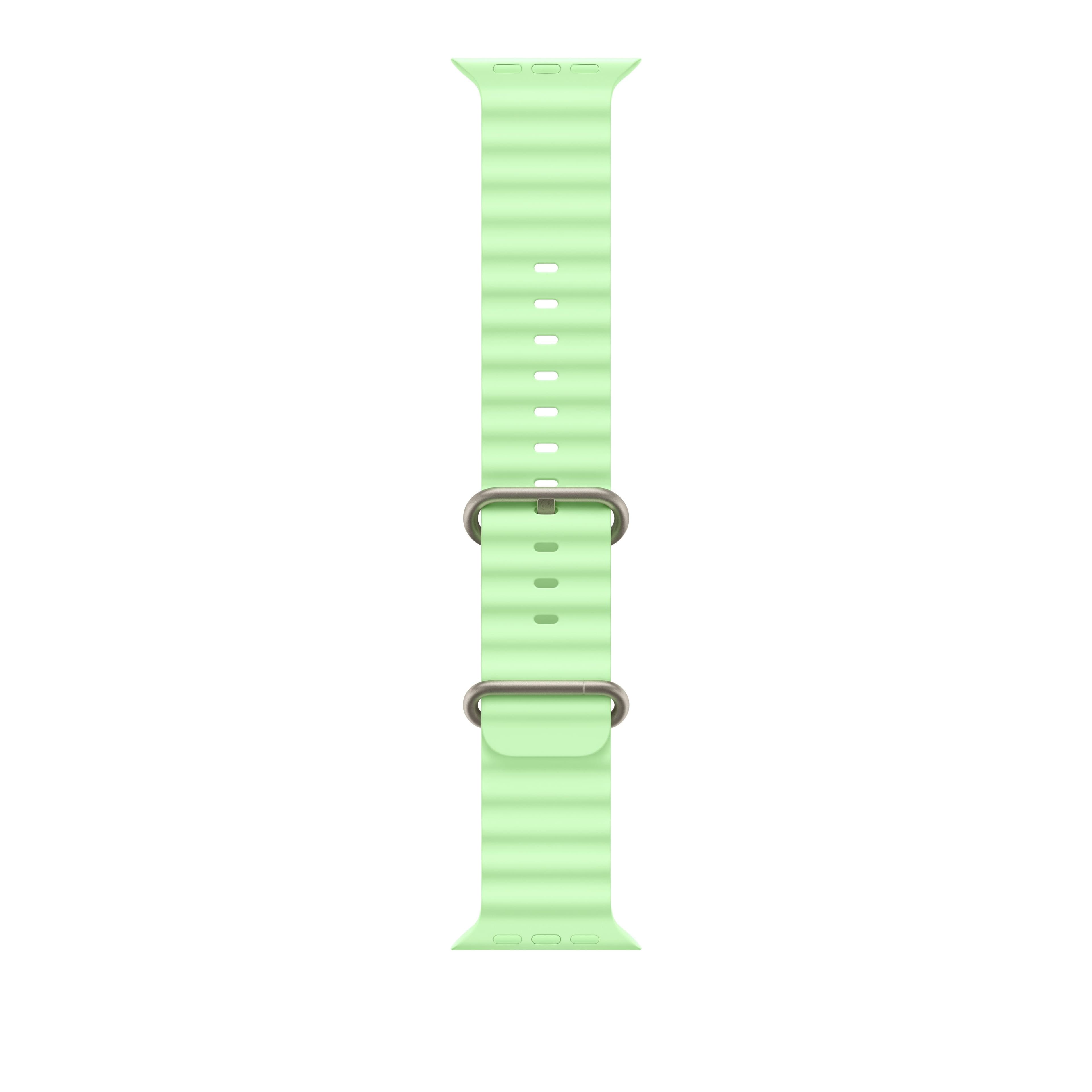 Řemínek pro Apple Watch 44/45/46/49 mm Apple neonově zelený Oceánský - provedení z přírodního titanu - náhled 1
