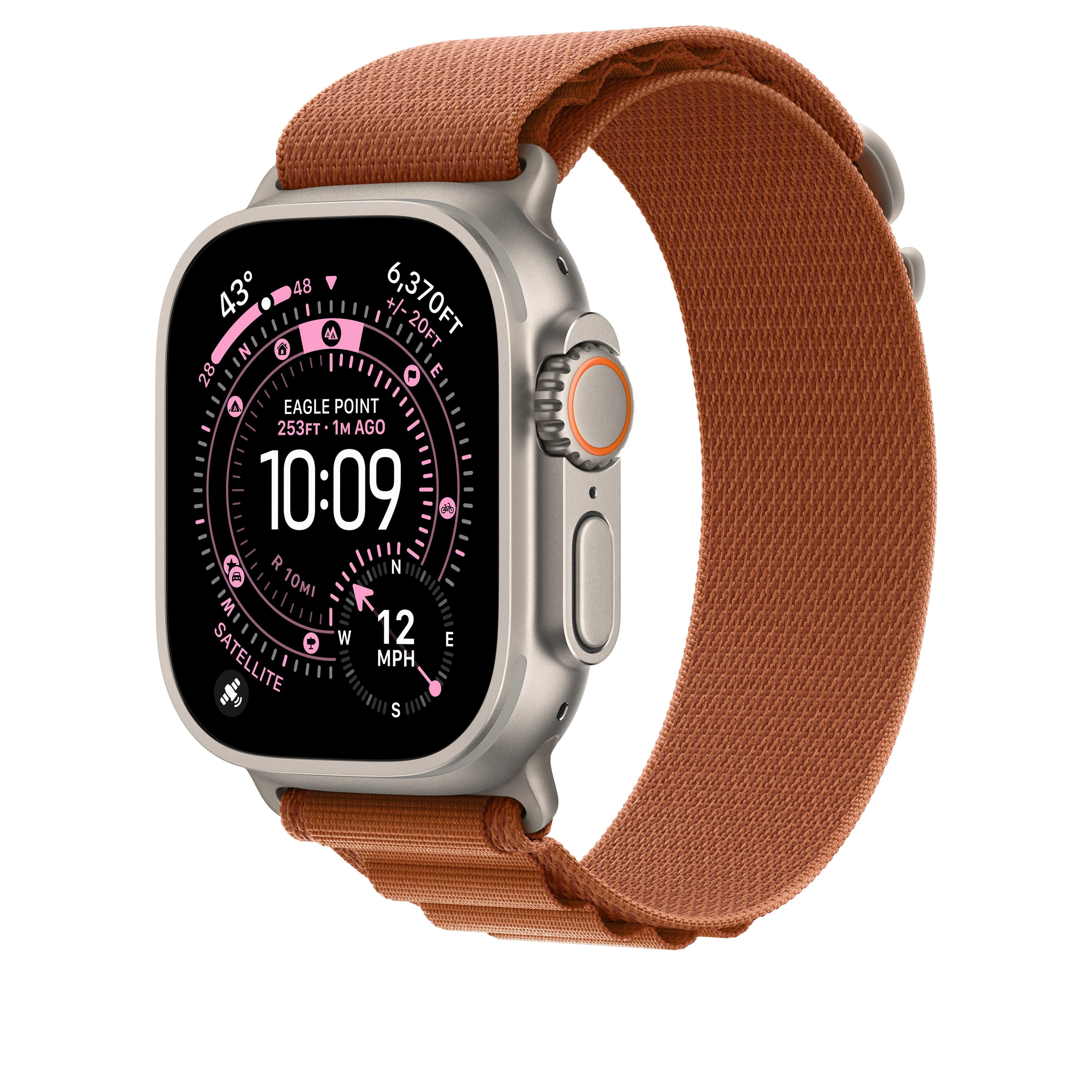 Řemínek pro Apple Watch 44/45/46/49 mm Apple terakotový Alpský tah - velký - provedení z přírodního titanu - náhled 2