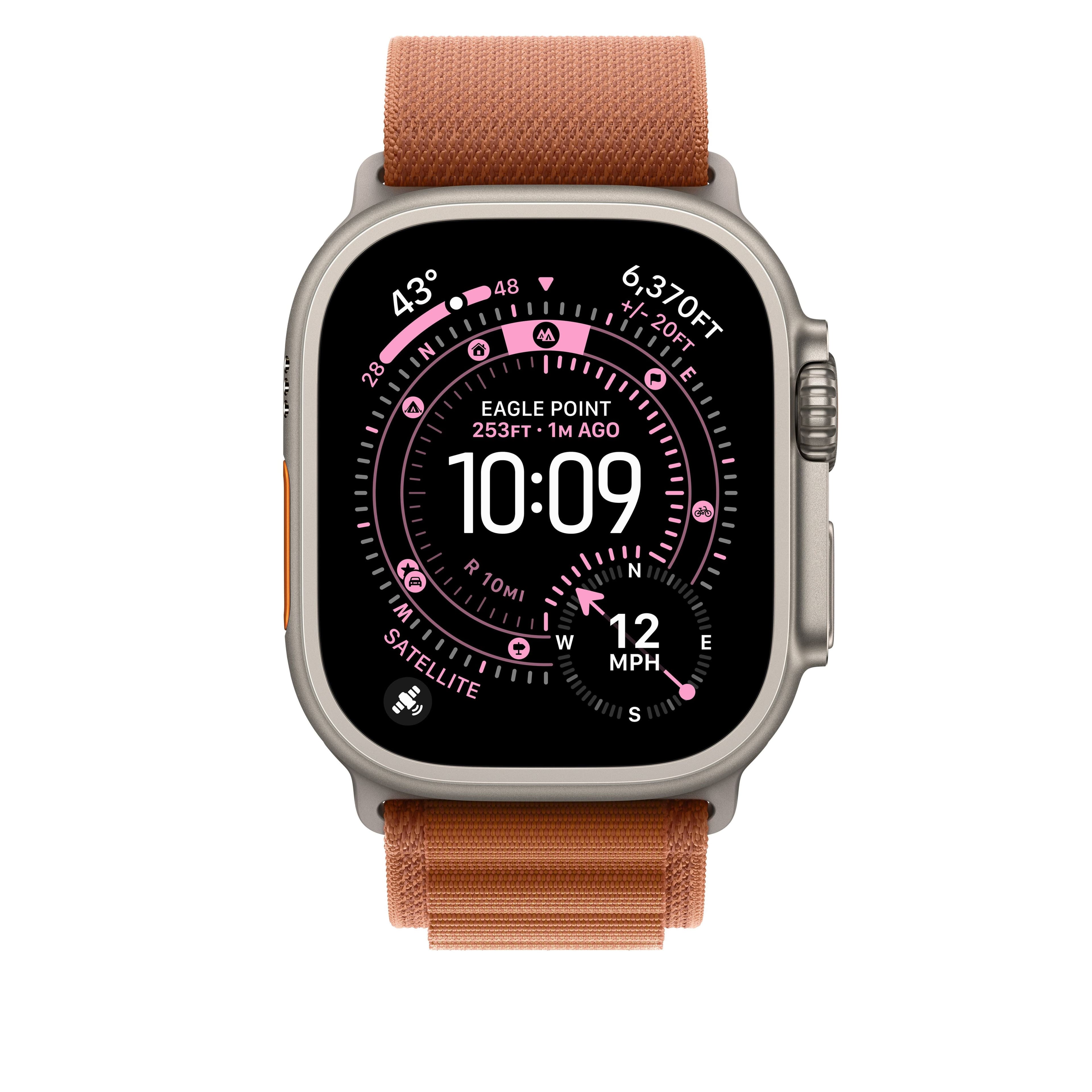 Řemínek pro Apple Watch 44/45/46/49 mm Apple terakotový Alpský tah - malý - provedení z přírodního titanu - náhled 3
