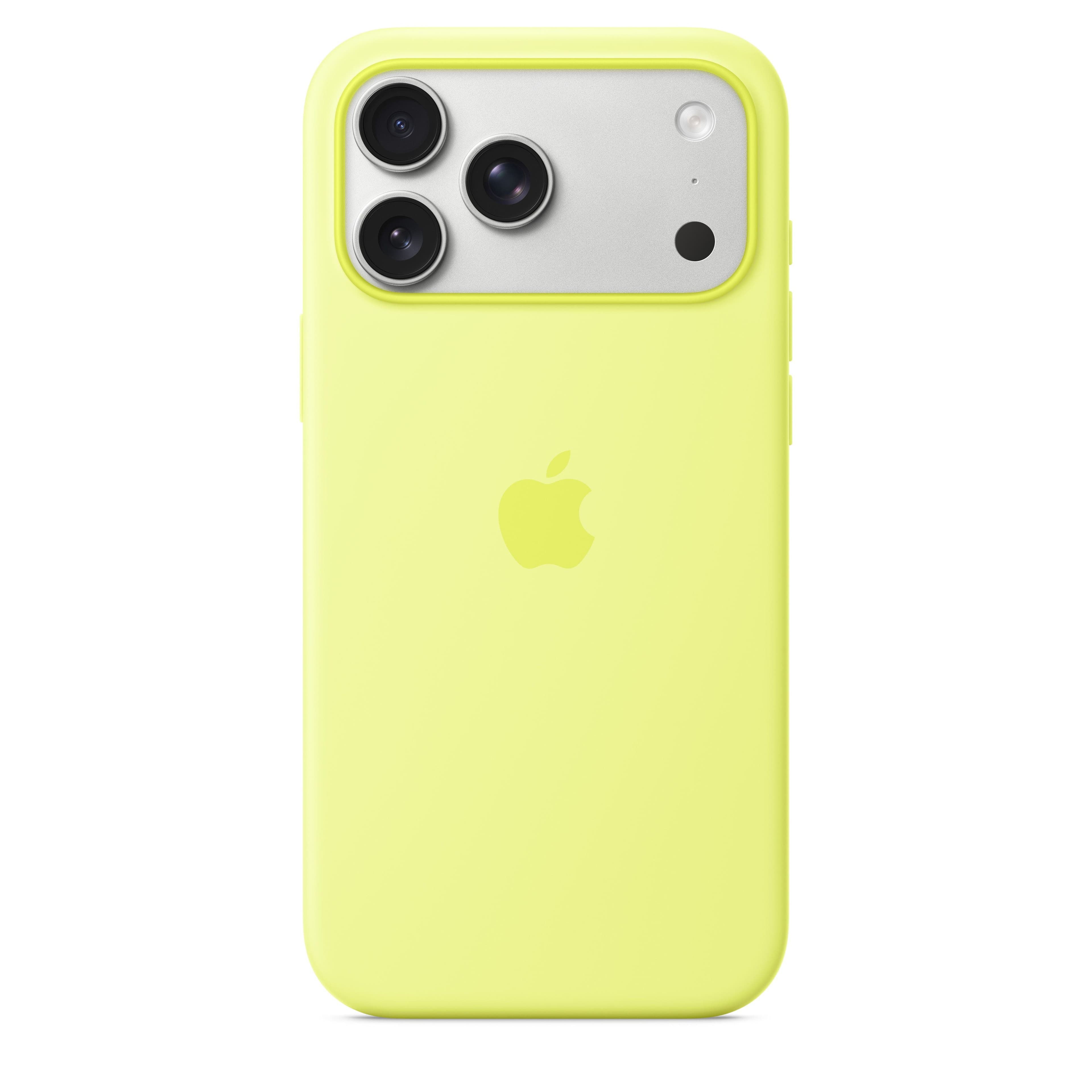 Silikonový kryt na iPhone 17 Pro Max Apple s MagSafe - neonově žlutý - náhled 2
