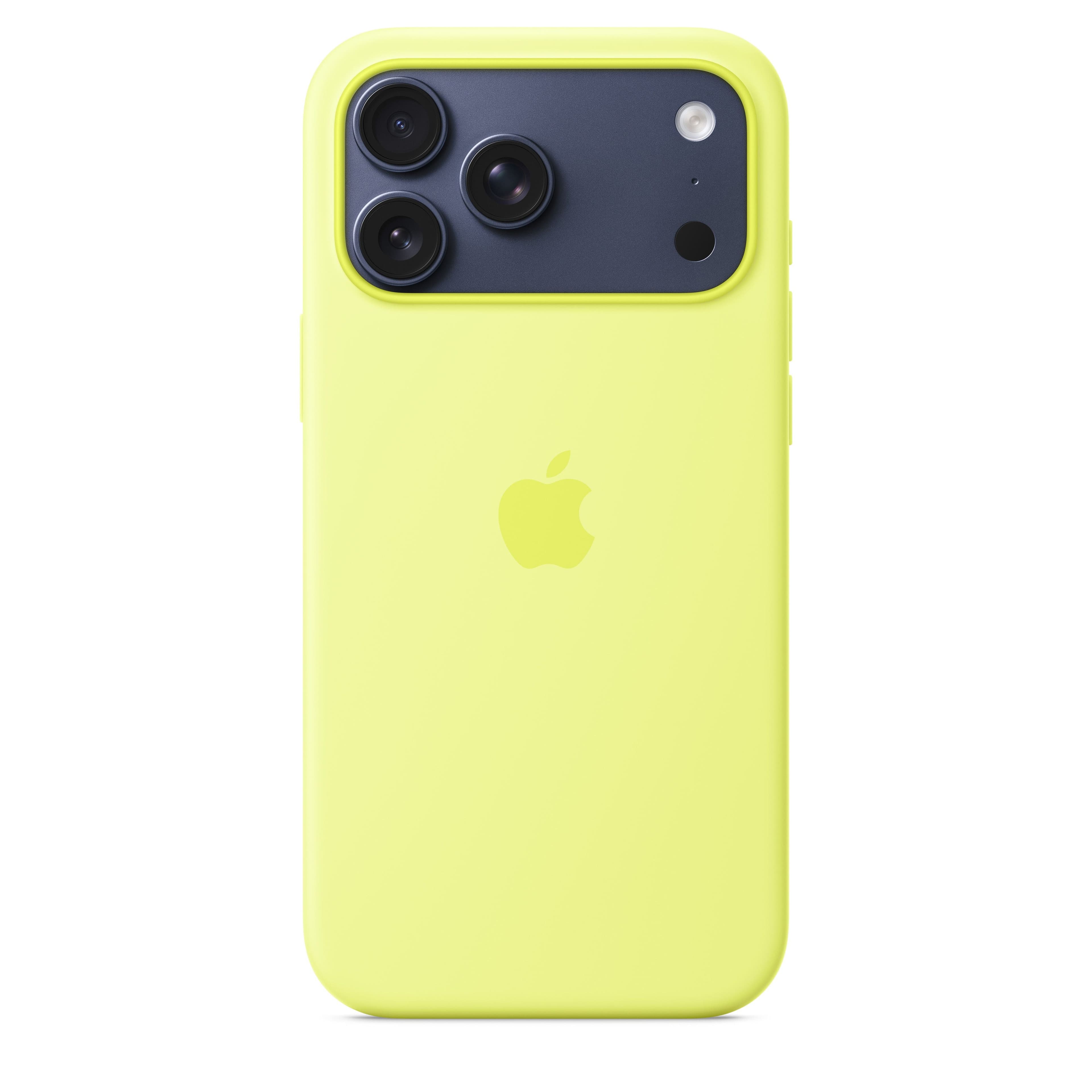 Silikonový kryt na iPhone 17 Pro Max Apple s MagSafe - neonově žlutý - náhled 3
