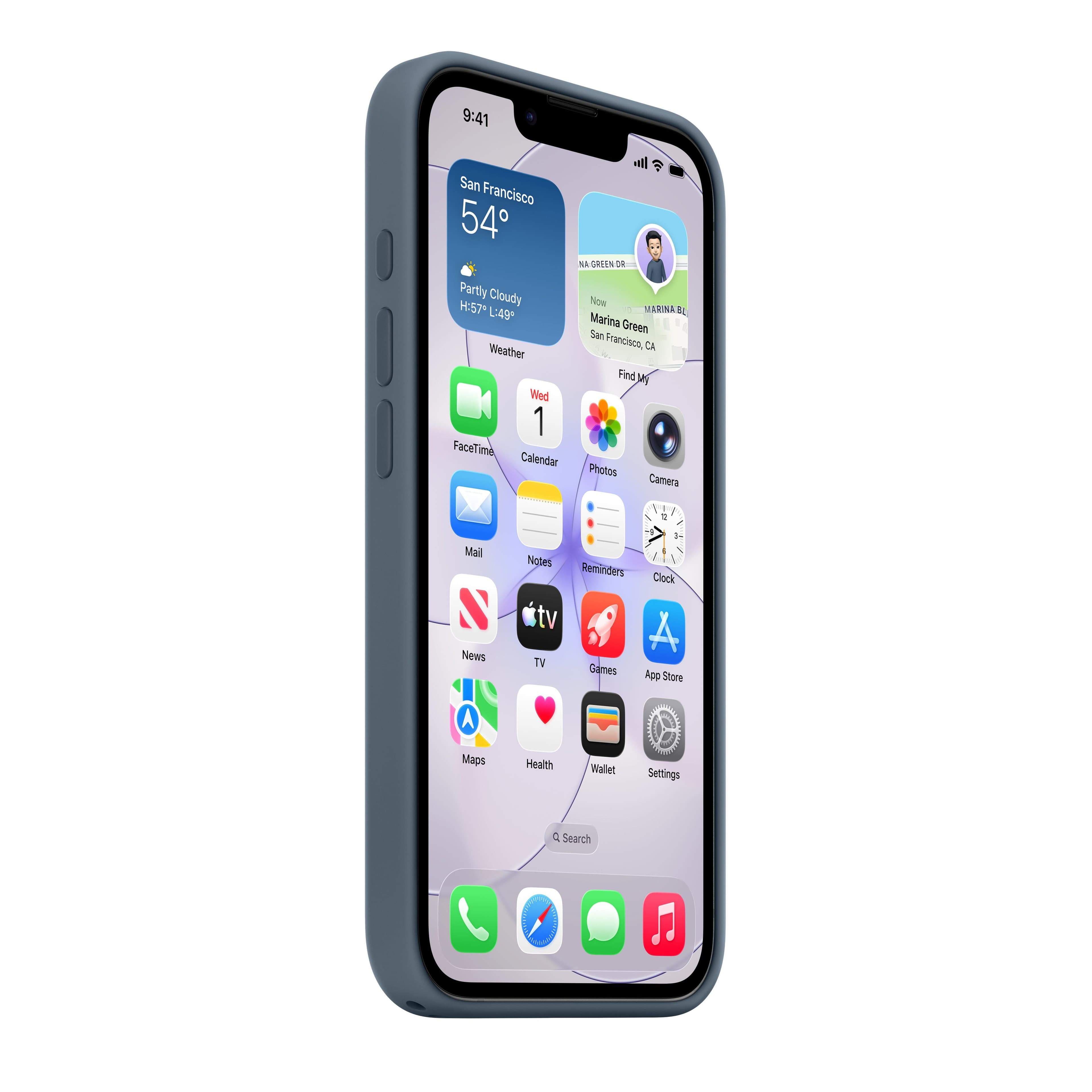Silikonový kryt s MagSafe na iPhone 17e – ocelově modrý - náhled 4