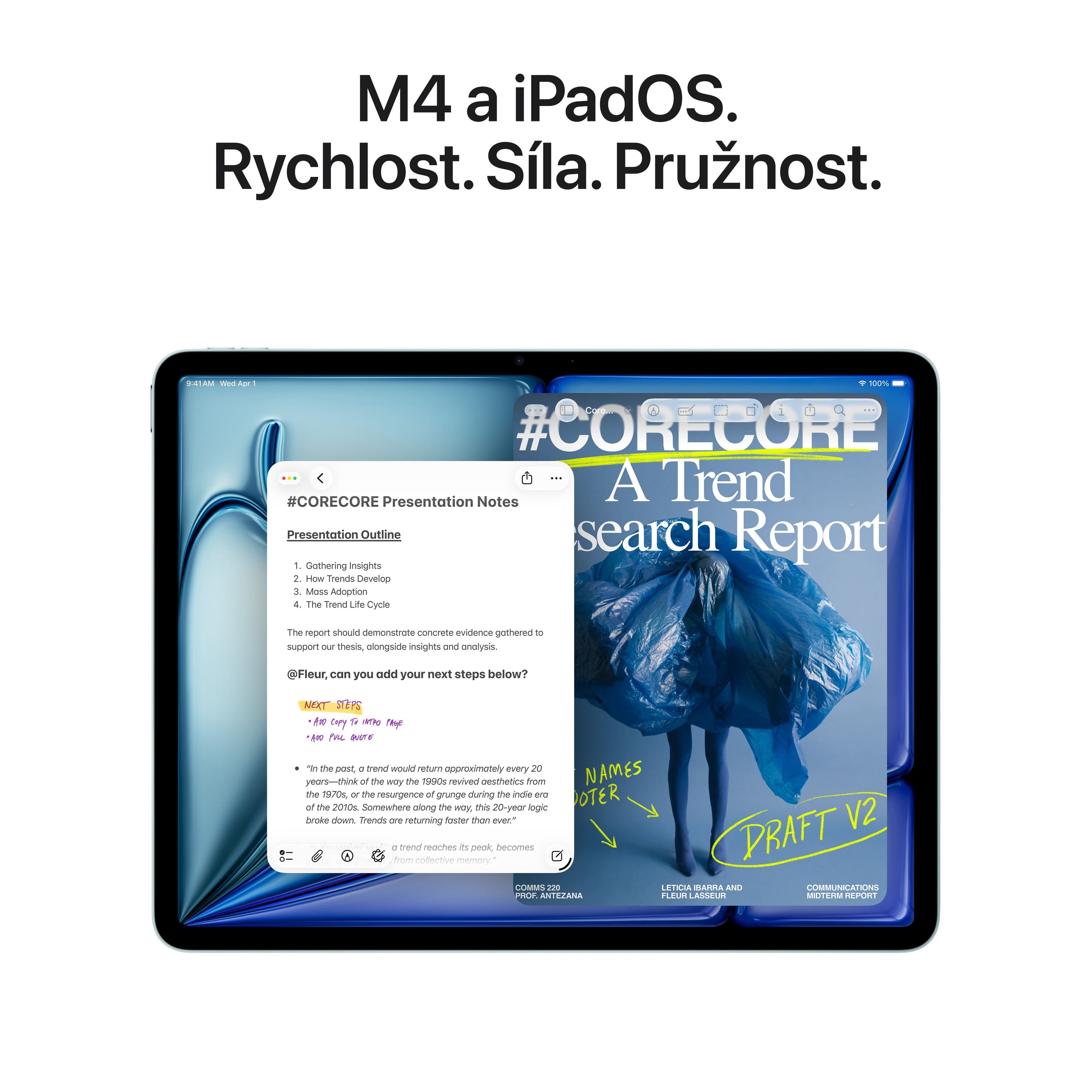 13palcový iPad Air Wi-Fi 256 GB - hvězdně bílý (M4) - náhled 4
