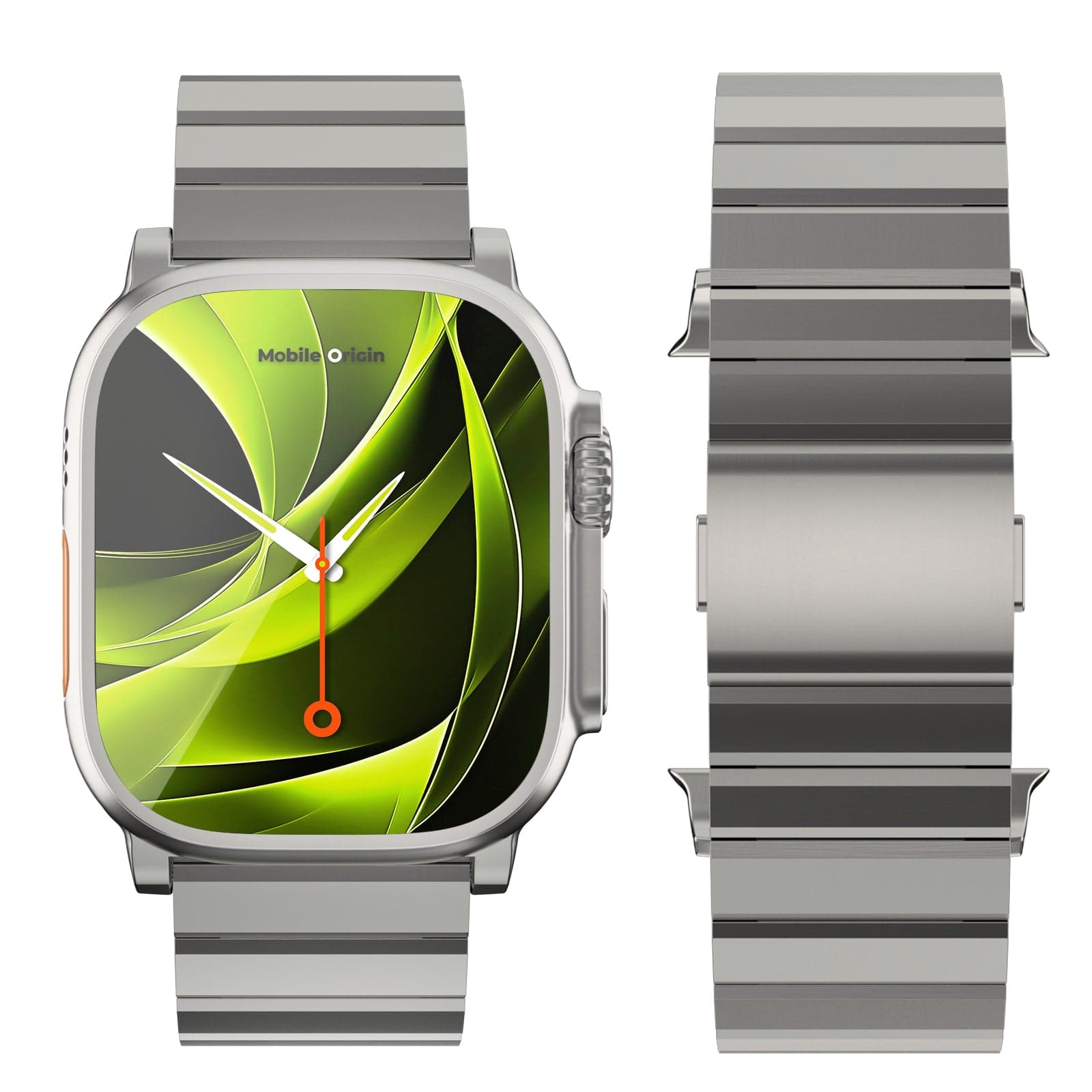 Titanový řemínek pro Apple Watch Ultra 44/45/46/49 mm Mobile Origin Titanium Band Modena - přírodní - náhled 5