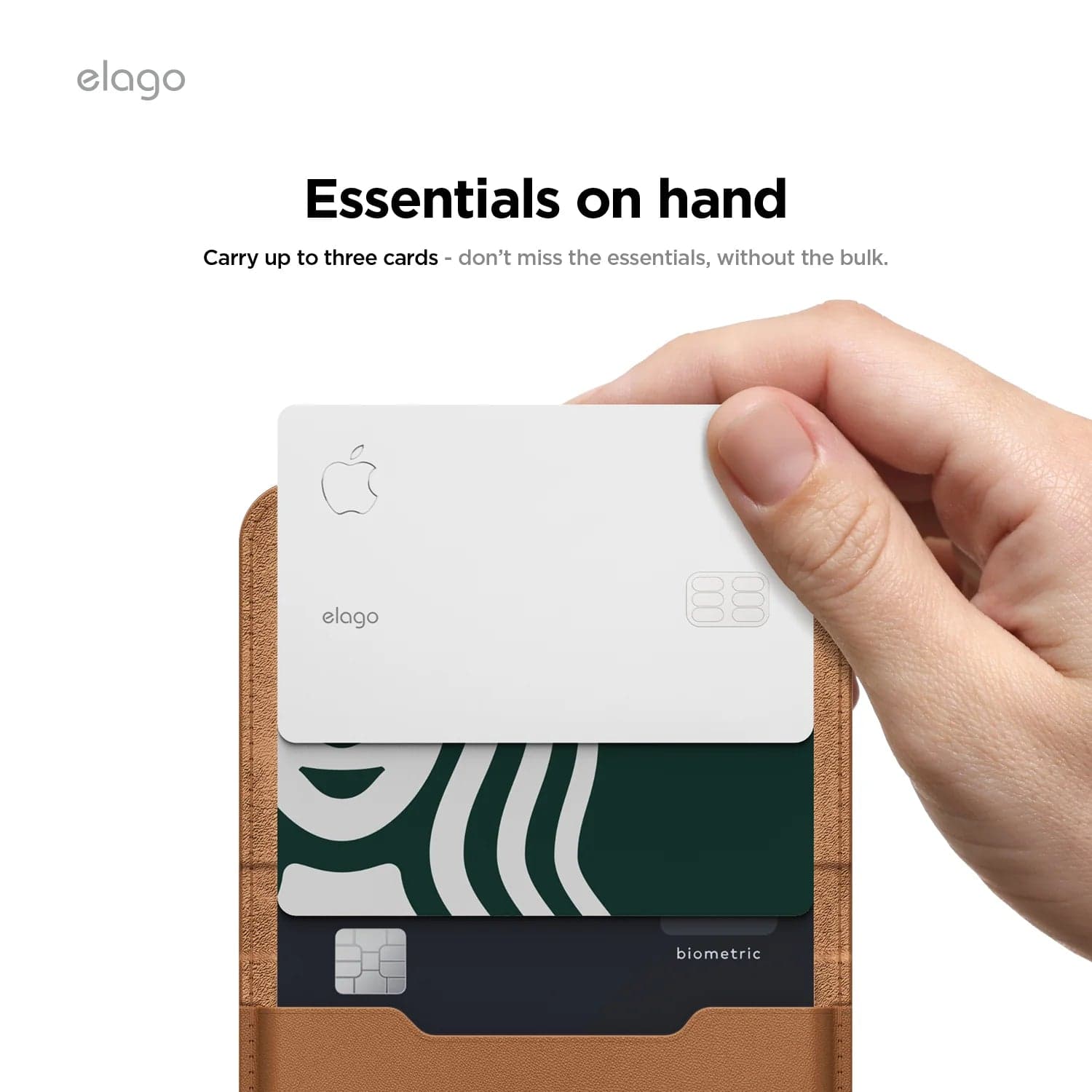 MagSafe peněženka Elago Magnetic Leather Card Holder - šedohnědá - náhled 3