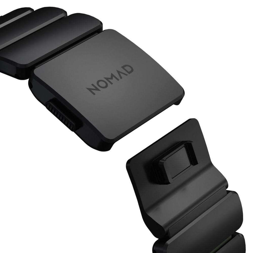 Hybridní řemínek pro Apple Watch 45/46/49 mm Nomad Stratos Band - černý/zelený - náhled 5