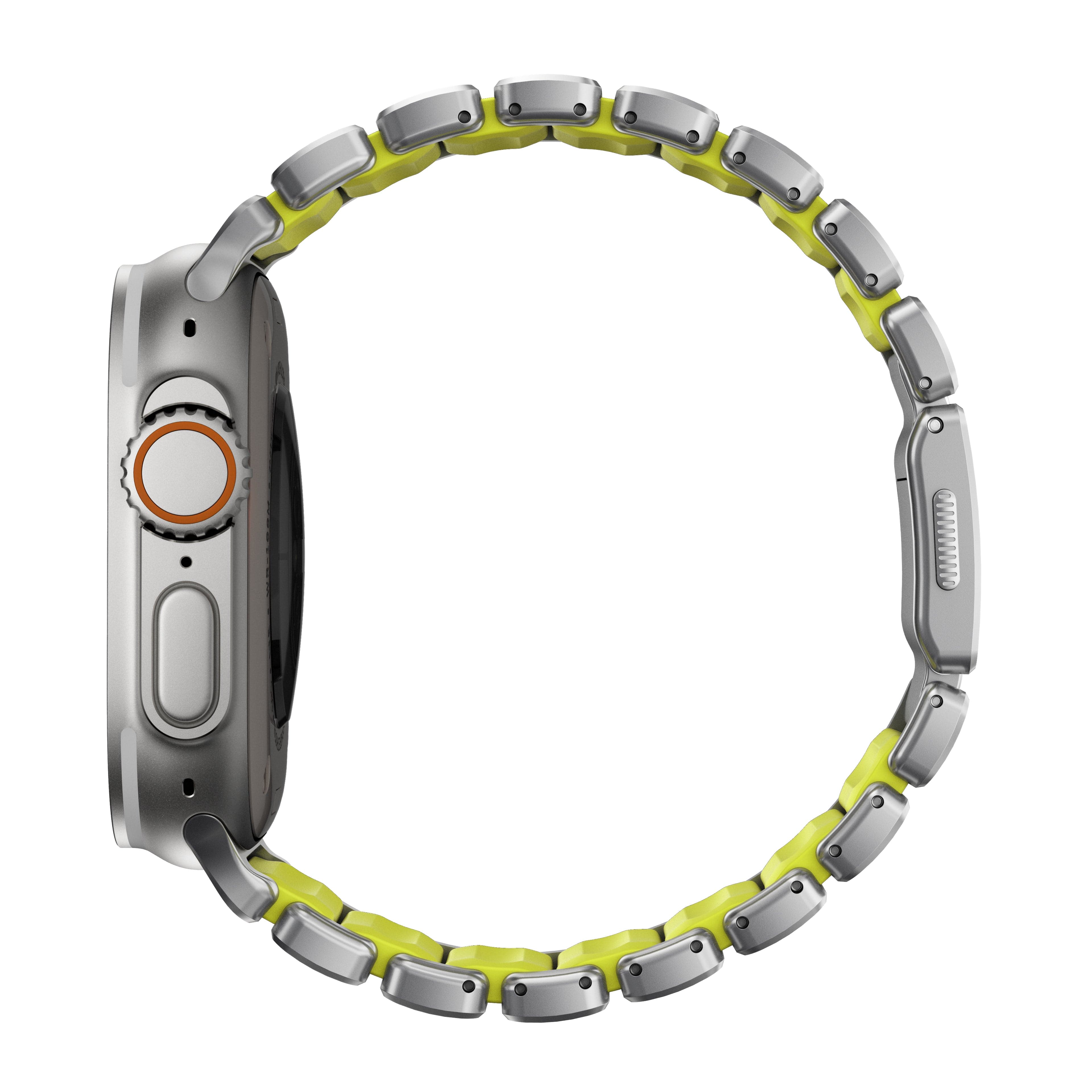 Řemínek pro Apple Watch 45/46/49 mm Nomad Stratos Band FKM - stříbrný/zelený - náhled 2