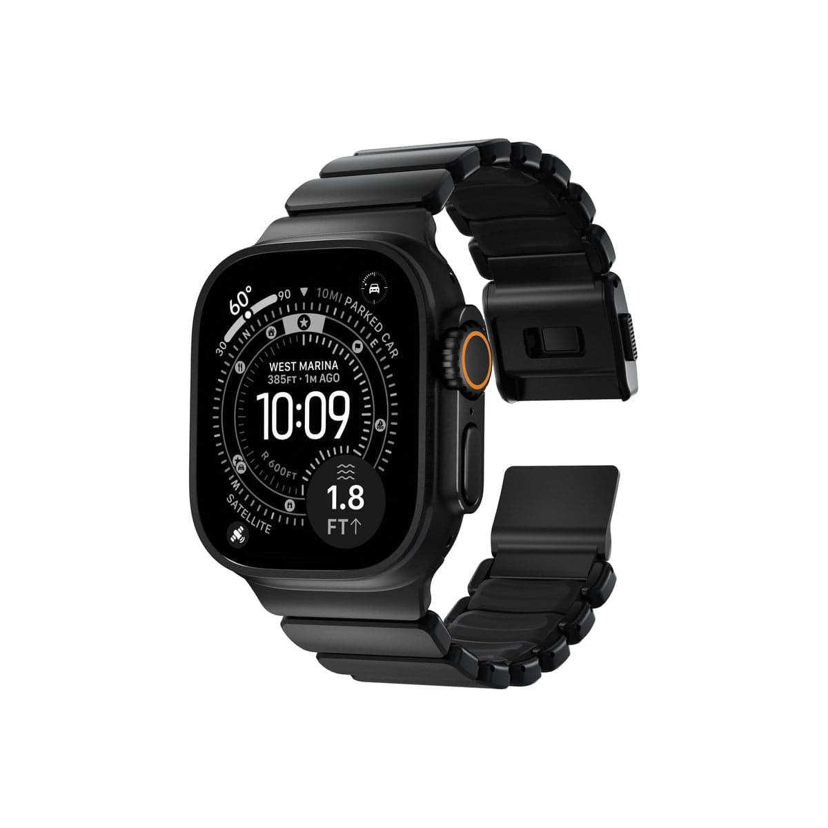Řemínek pro Apple Watch 45/46/49 mm Nomad Stratos Band FKM - černý - náhled 2