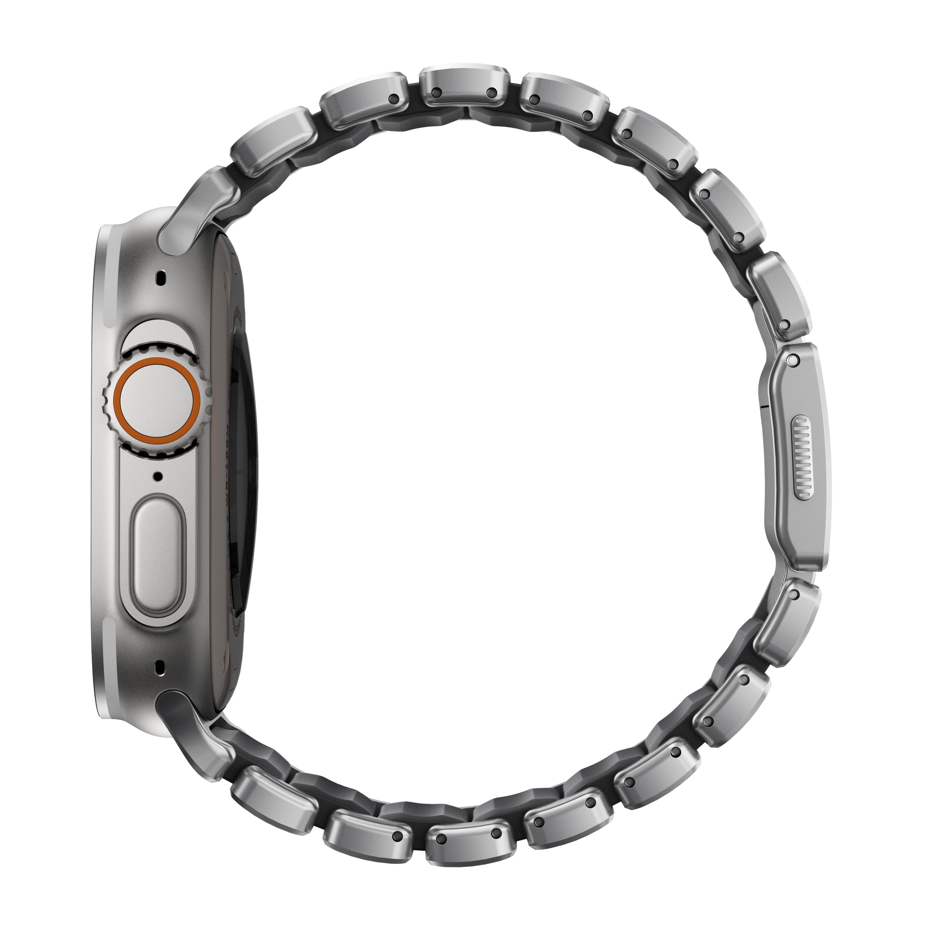 Řemínek pro Apple Watch 45/46/49 mm Nomad Stratos Band FKM - stříbrný - náhled 2