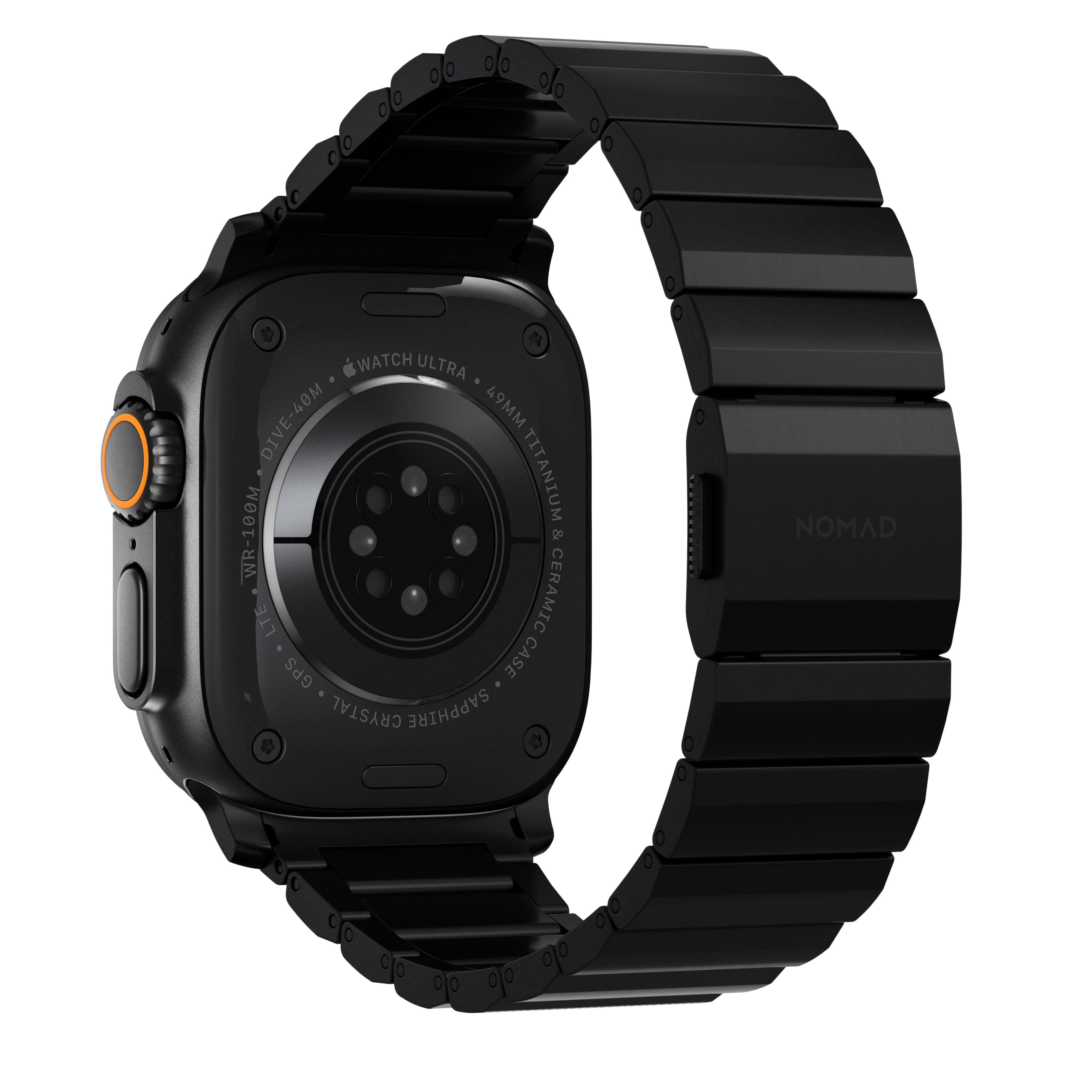 Řemínek pro Apple Watch 45/46/49 mm Nomad Titanium Band V2 - černý - náhled 3