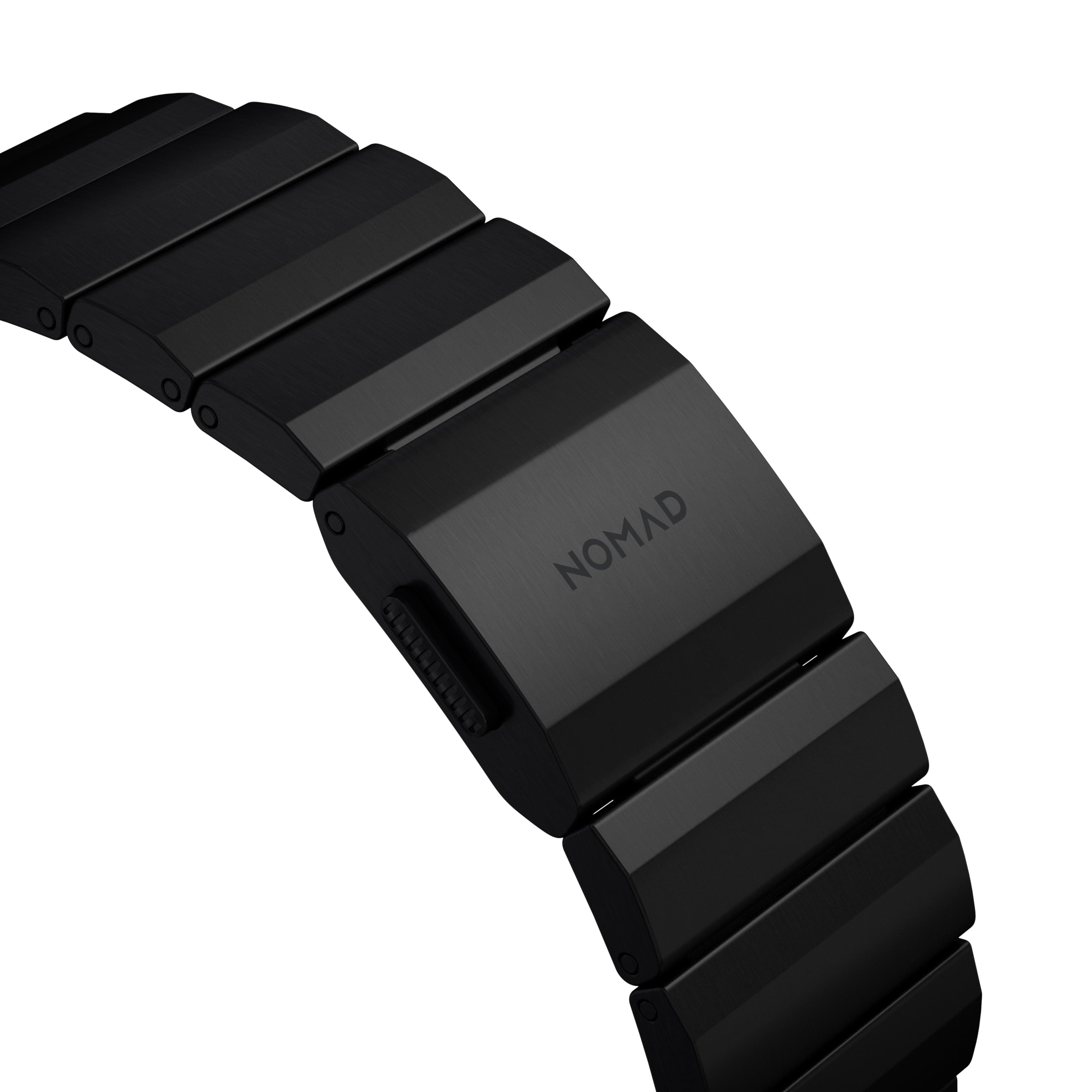 Řemínek pro Apple Watch 45/46/49 mm Nomad Titanium Band V2 - černý - náhled 4