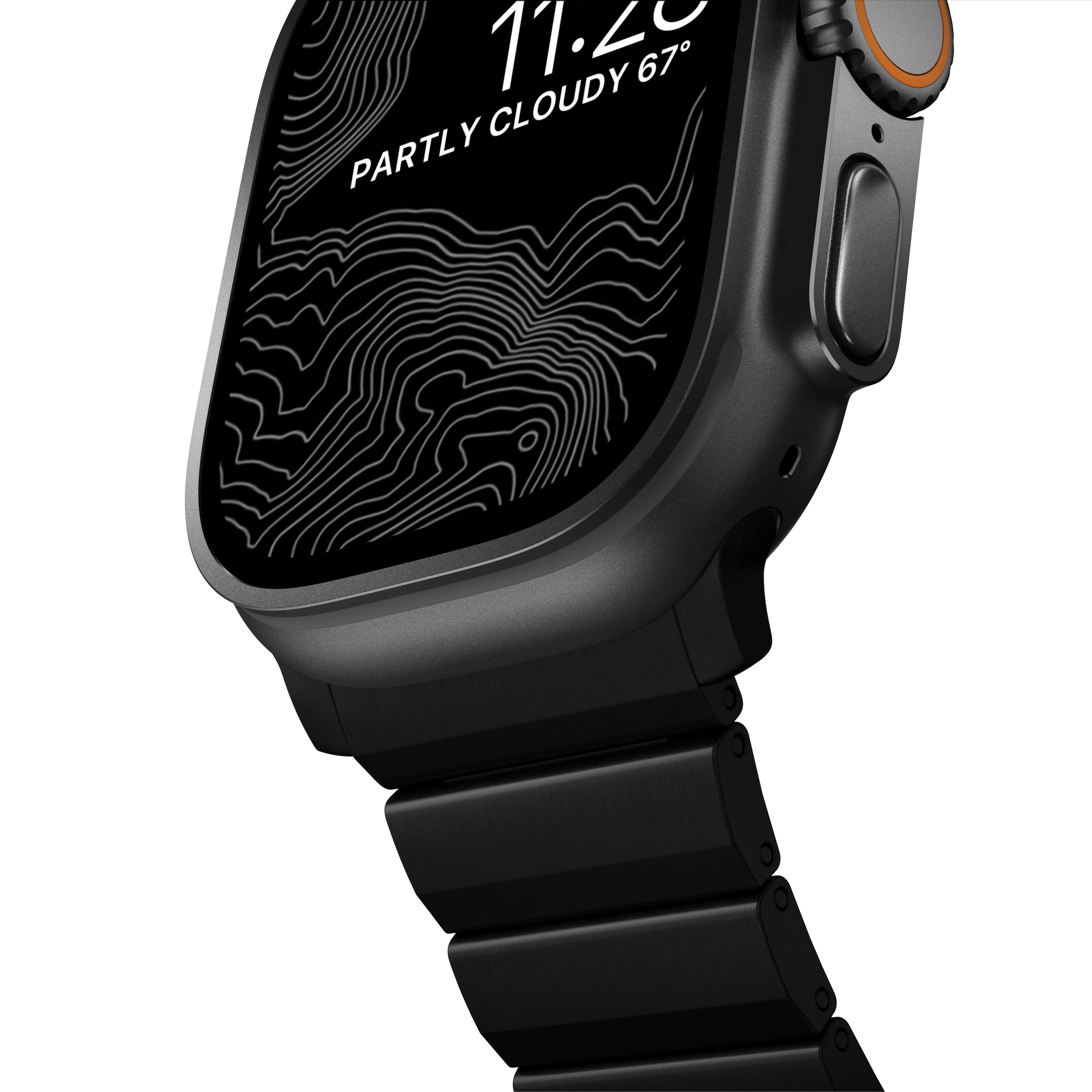 Řemínek pro Apple Watch 45/46/49 mm Nomad Titanium Band V2 - černý - náhled 5