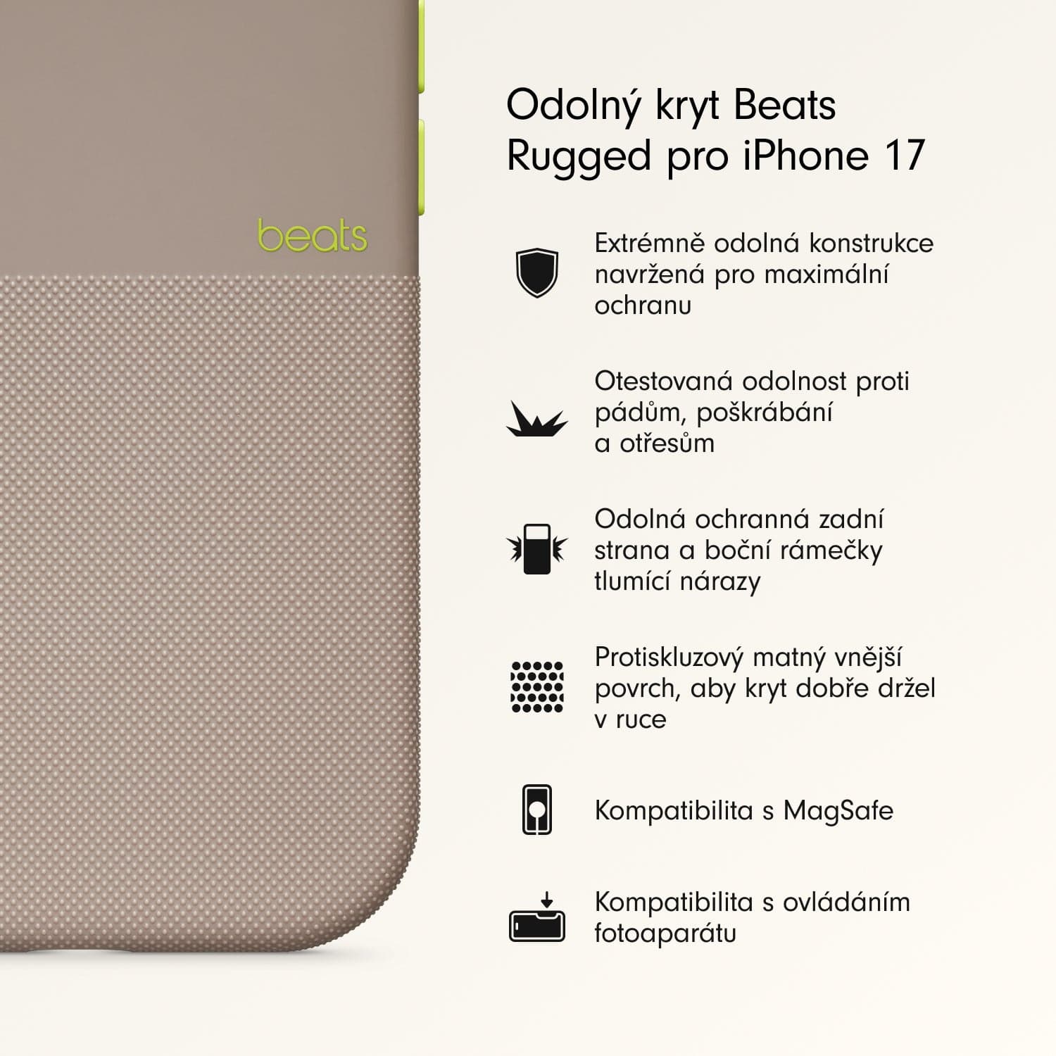 Odolný kryt pro iPhone 17 s Beats MagSafe a ovladačem fotoaparátu - alpsky šedý - náhled 2