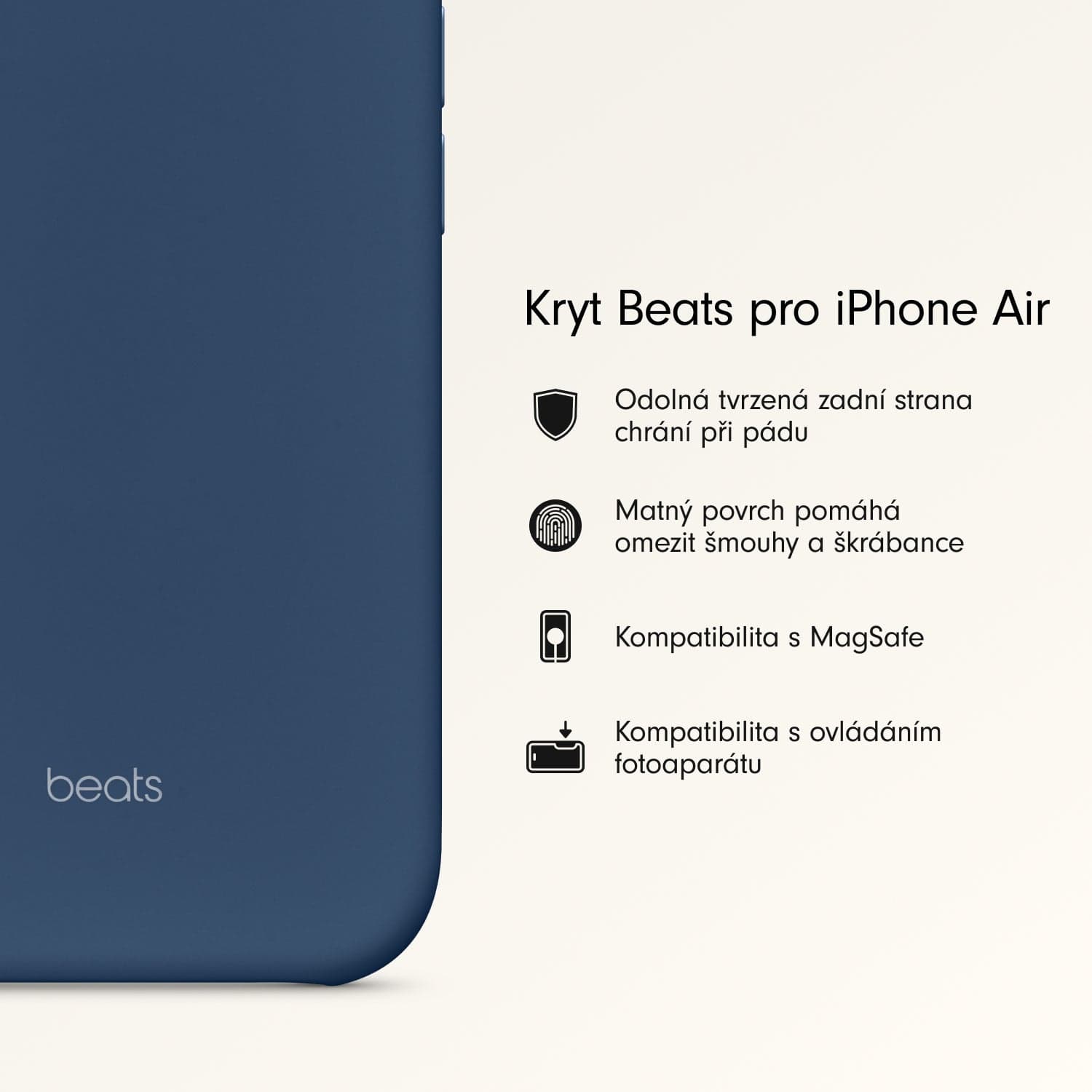 Kryt pro iPhone Air Beats s MagSafe a ovladačem fotoaparátu - hlubinně modrý - náhled 2