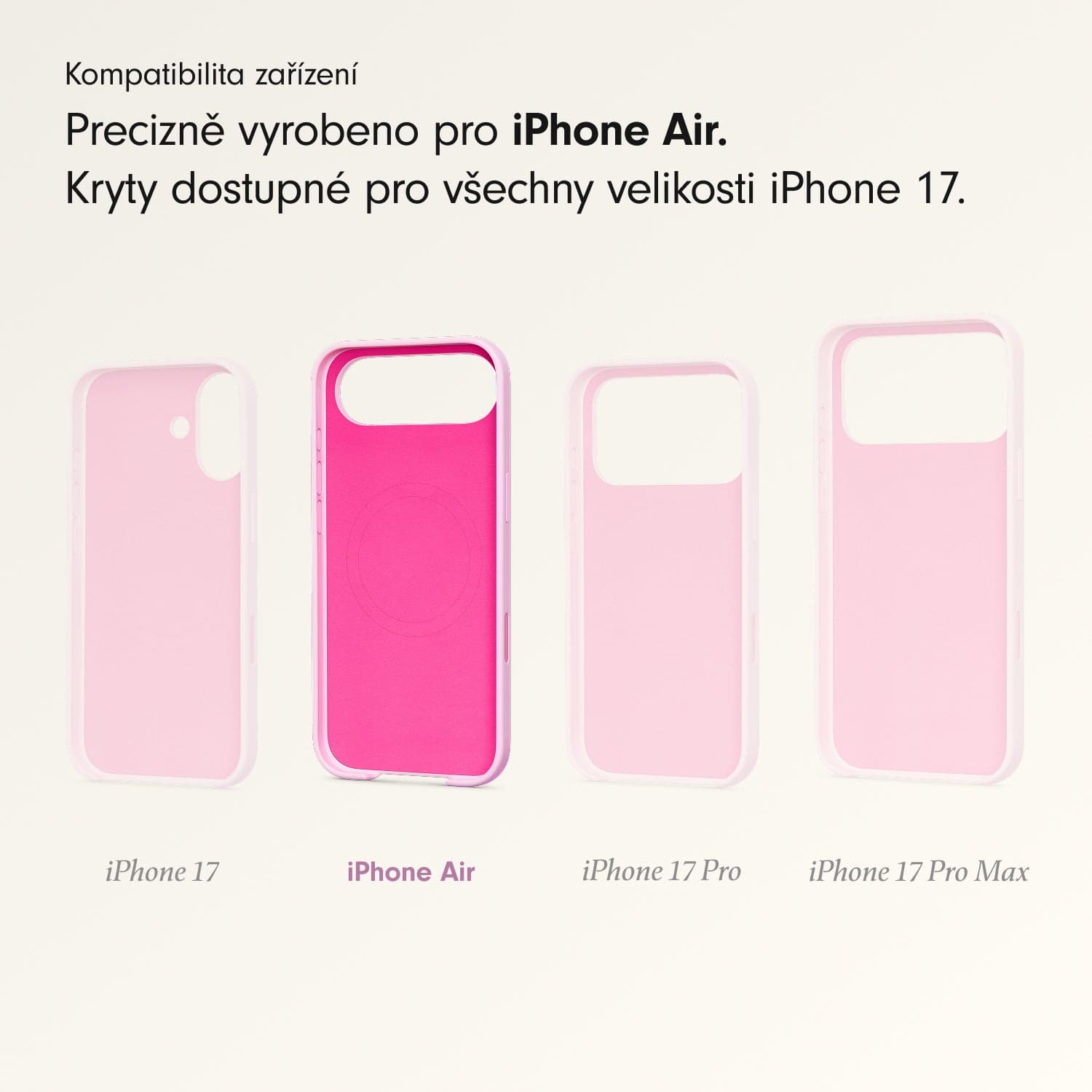 Kryt pro iPhone Air Beats s MagSafe a ovladačem fotoaparátu - oblázkově růžový - náhled 3