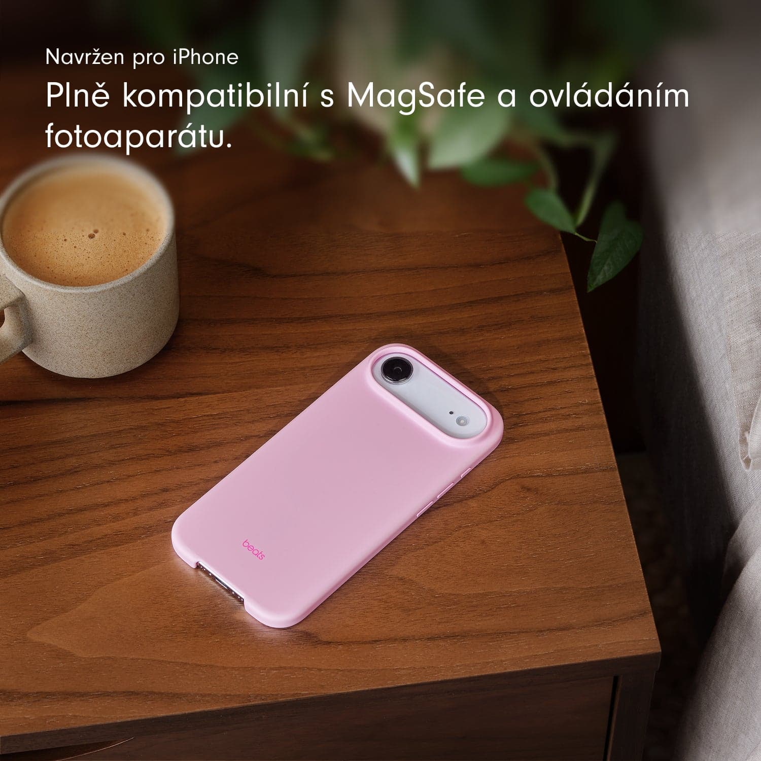 Kryt pro iPhone Air Beats s MagSafe a ovladačem fotoaparátu - oblázkově růžový - náhled 4
