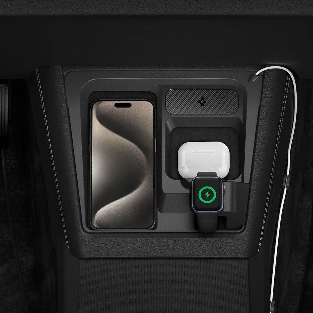 Nabíjecí stanice Spigen Tesla 3 in 1 Wireless Charging Hub Mount - černá - náhled 5