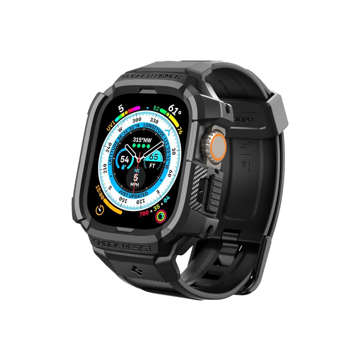 Řemínek pro Apple Watch Ultra 49 mm Spigen Rugged Armor Pro - černý - náhled 2