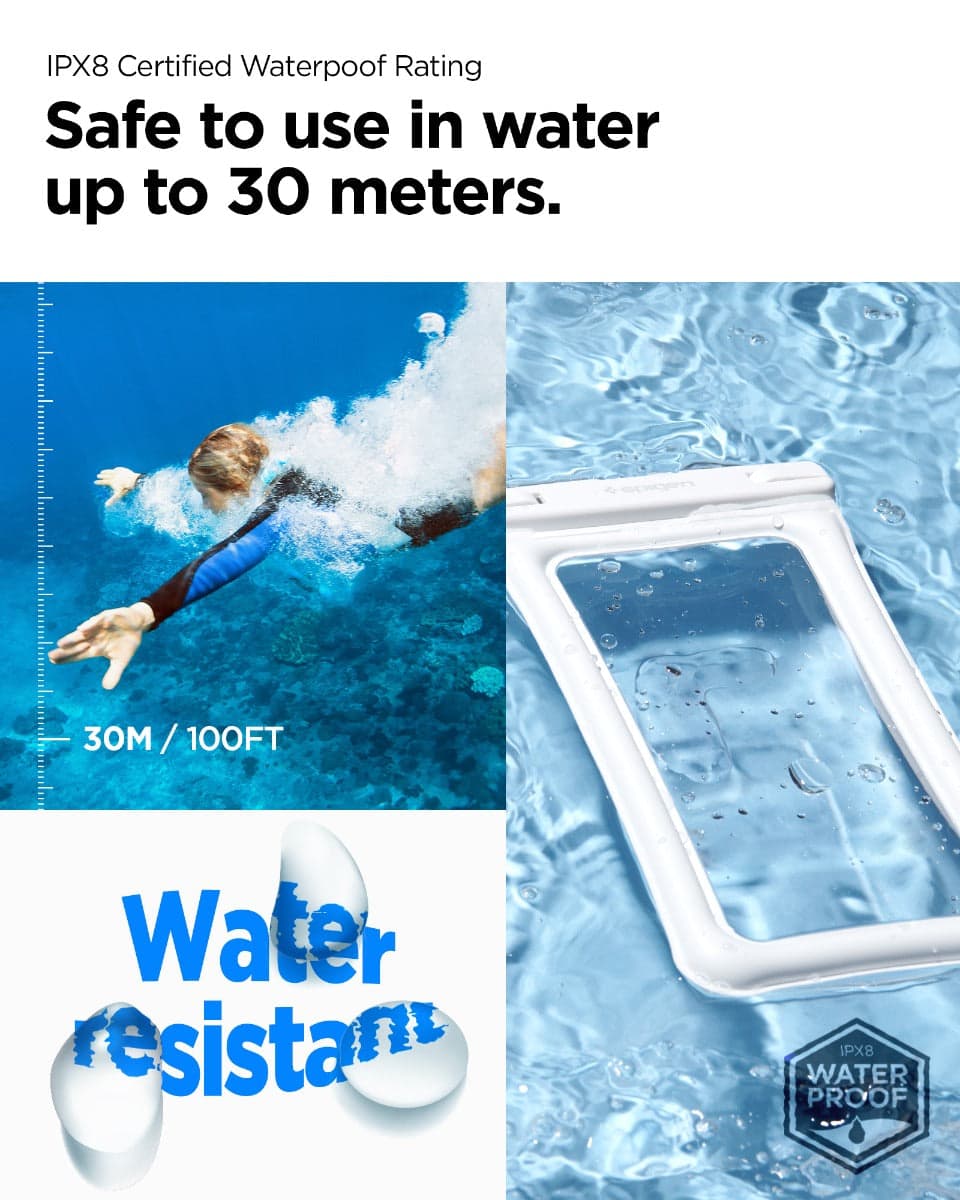 Vodotěsné plovoucí pouzdro Spigen Aqua Shield A610 - bílé - náhled 5