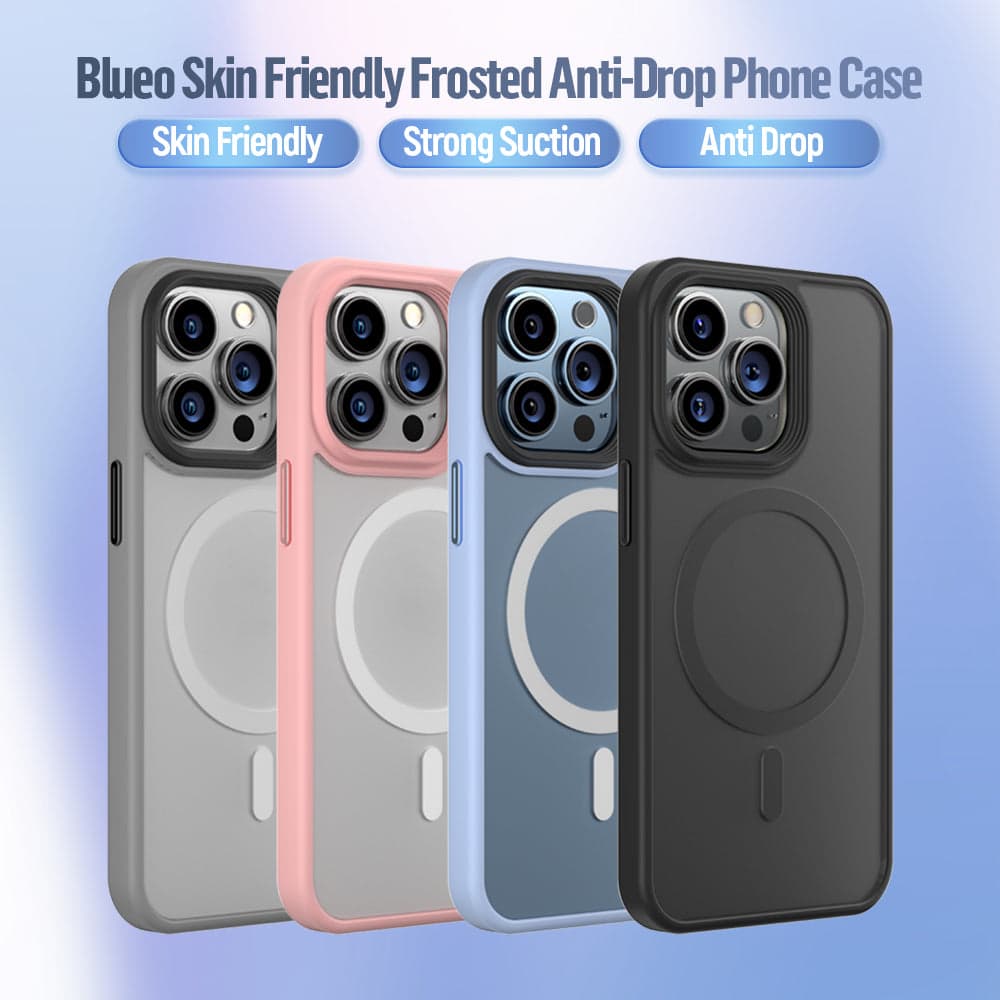 MagSafe kryt na iPhone 16 Blueo Skin Friendly Frosted Case - šedý - náhled 3