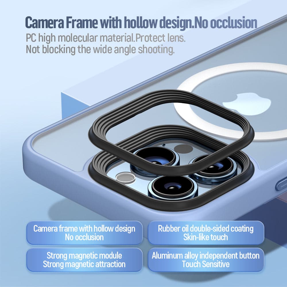 MagSafe kryt na iPhone 16 Pro Max Blueo Skin Friendly Frosted Case - šedý - náhled 5
