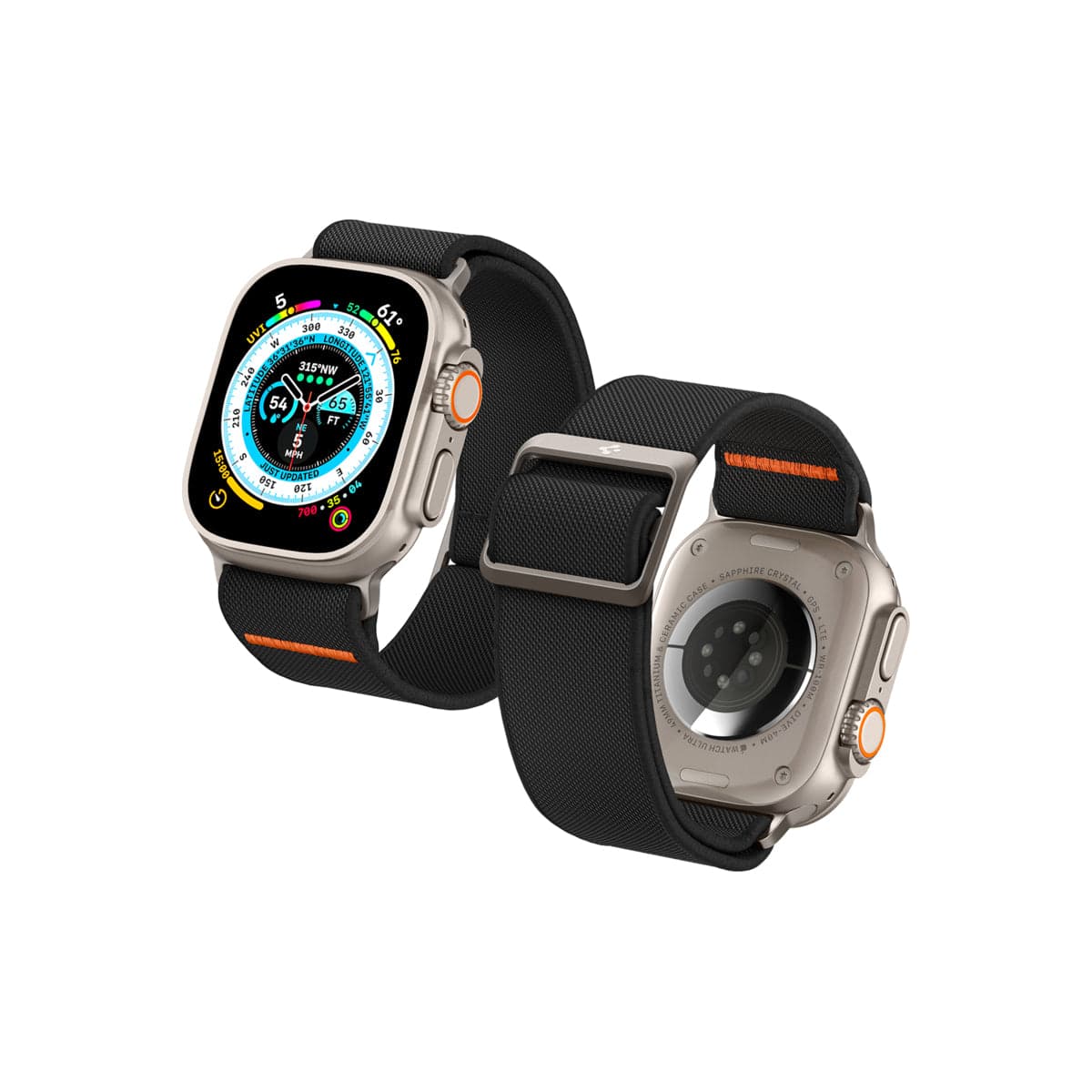 Řemínek pro Apple Watch 42/44/45/49mm Spigen Lite Fit Ultra - černý - náhled 2