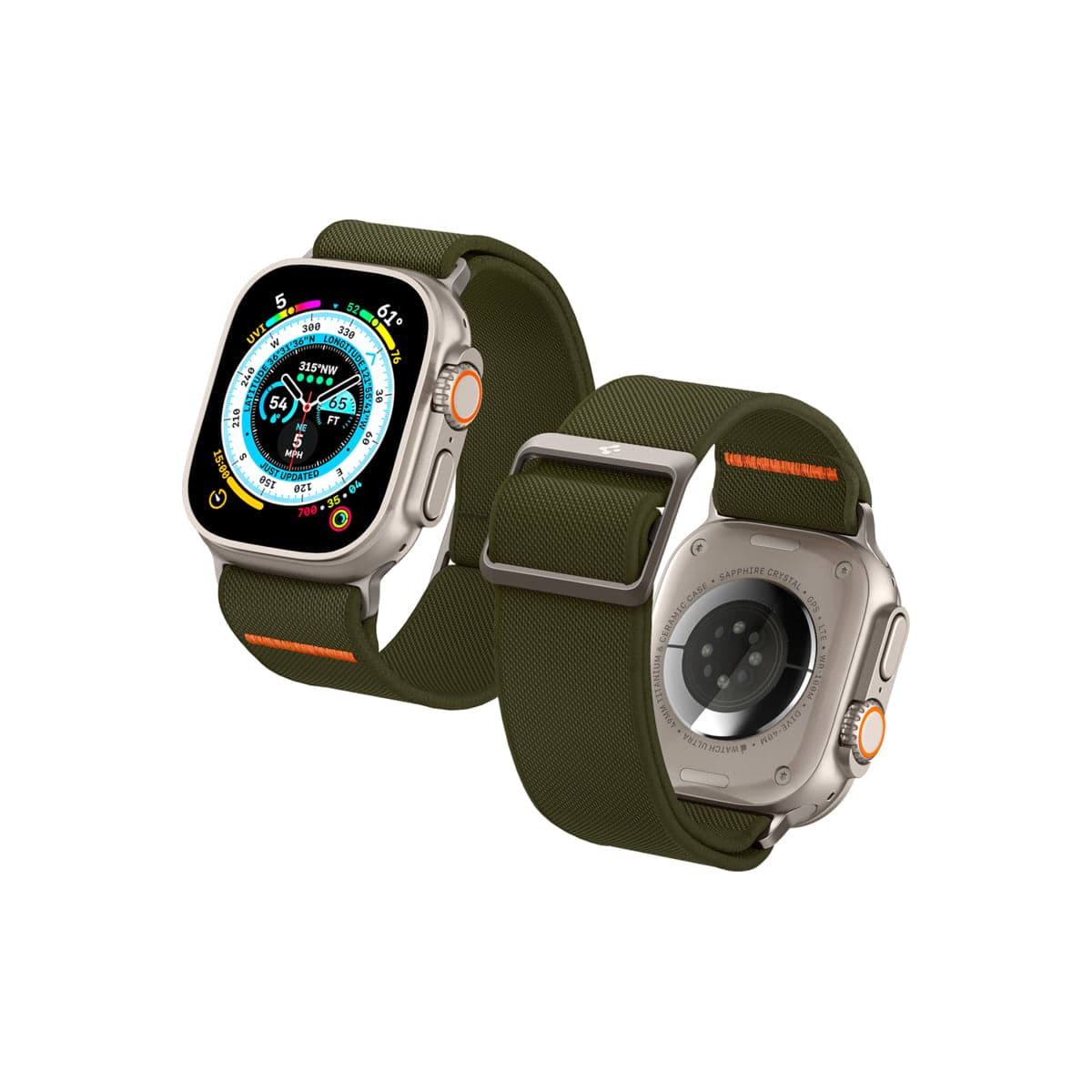 Řemínek pro Apple Watch 42/44/45/49mm Spigen Lite Fit Ultra - khaki - náhled 2