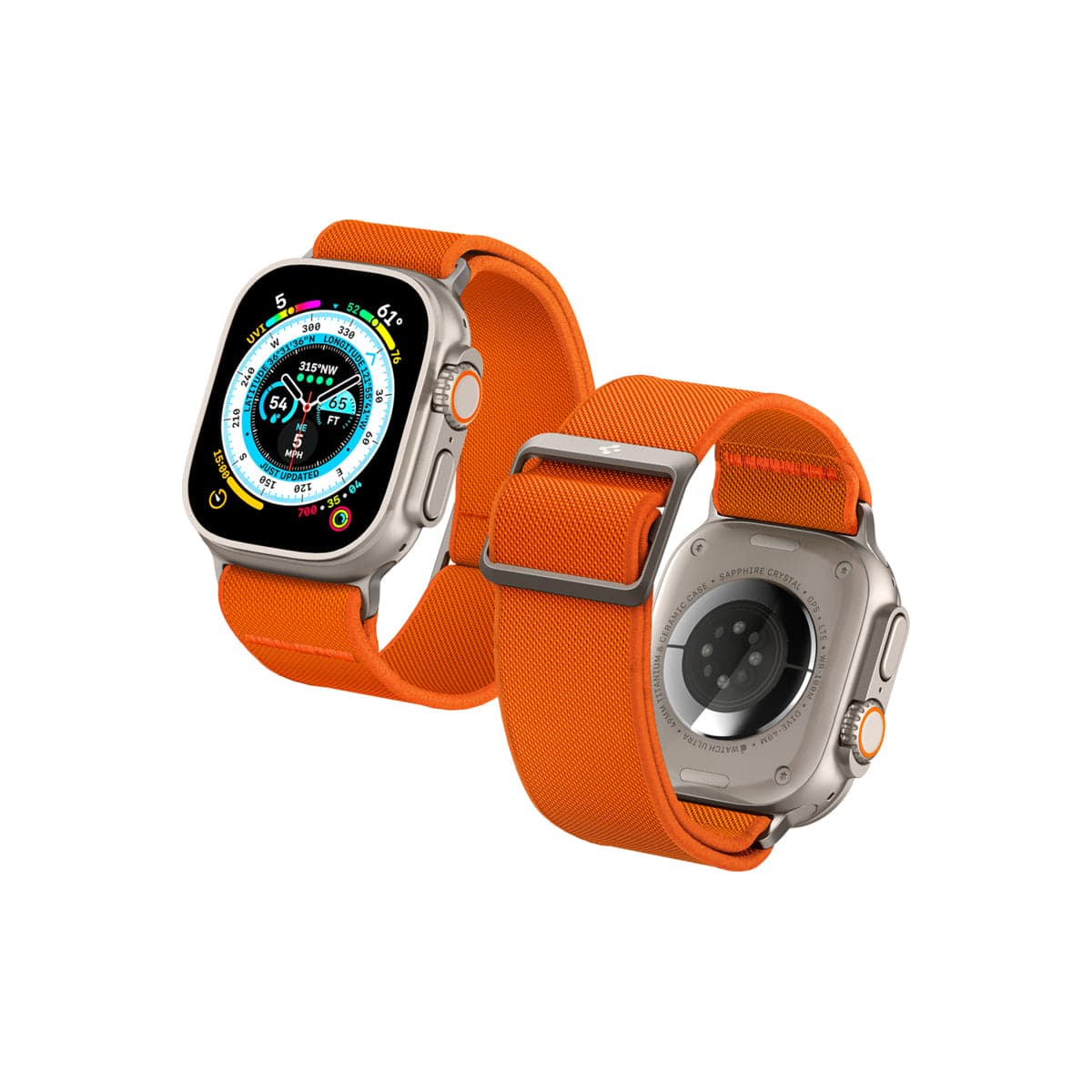 Řemínek pro Apple Watch 42/44/45/49mm Spigen Lite Fit Ultra - oranžový - náhled 2
