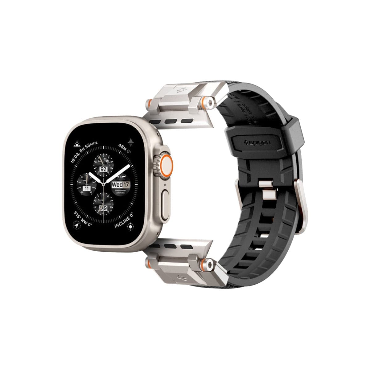 Řemínek pro Apple Watch 42/44/45/49 mm Spigen Dura Pro Armor Band - černý - náhled 2